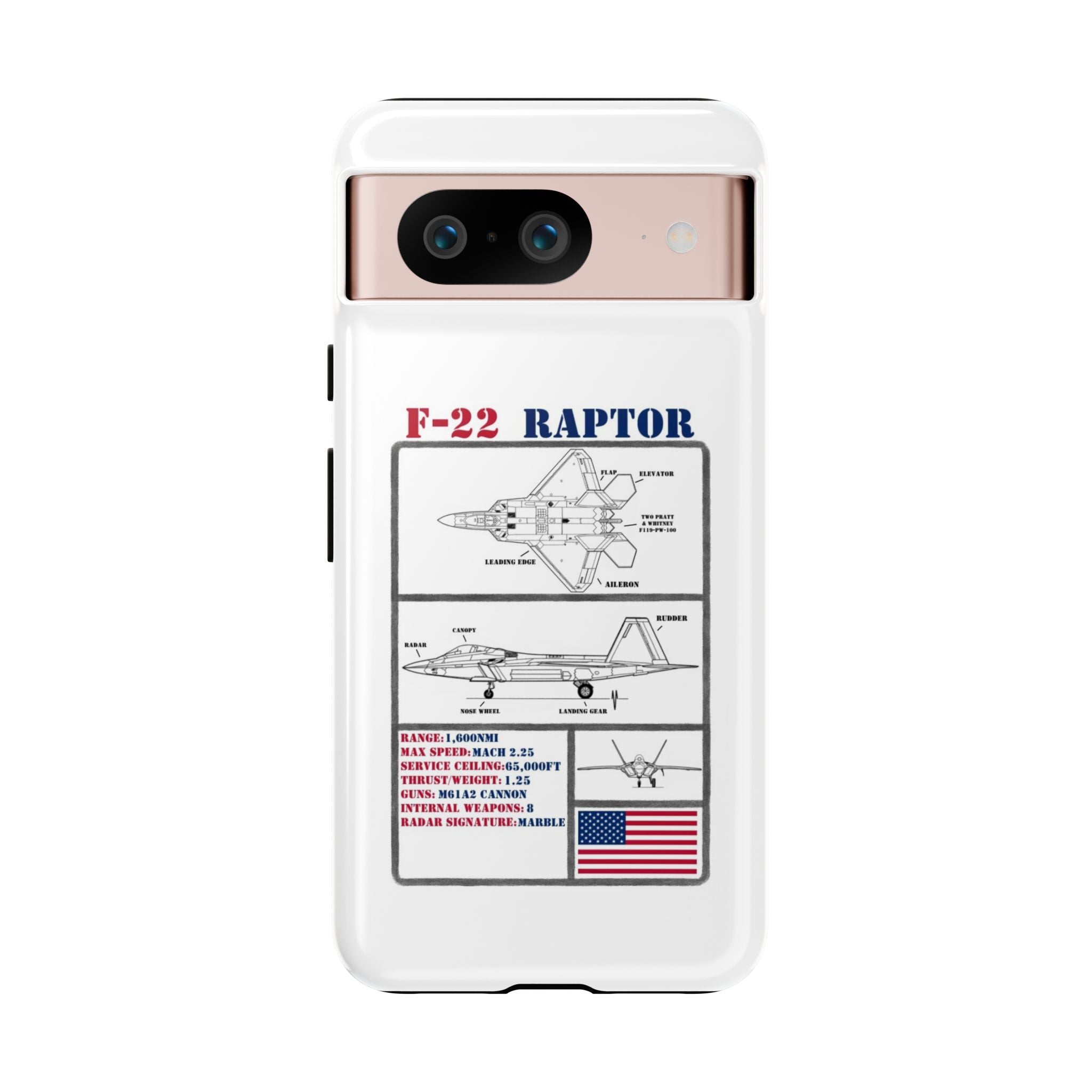 F-22 Raptor Schematic edition phone case (USAF Colour-Way)
