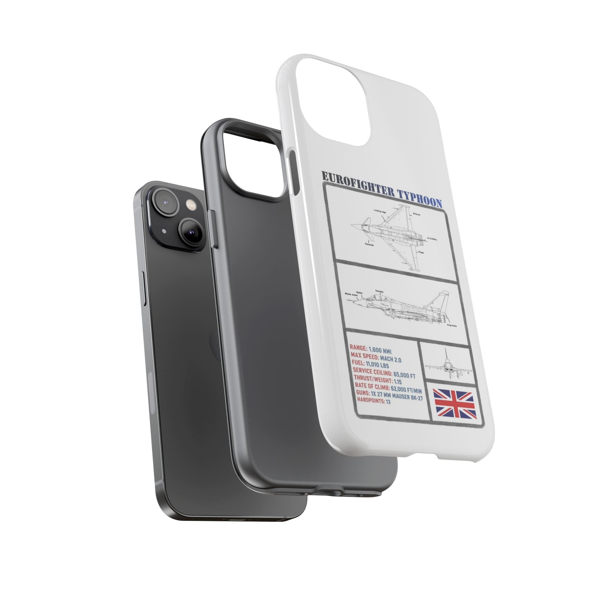 Eurofighter typhoon Schematic edition phone case (RAF Colour-Way)