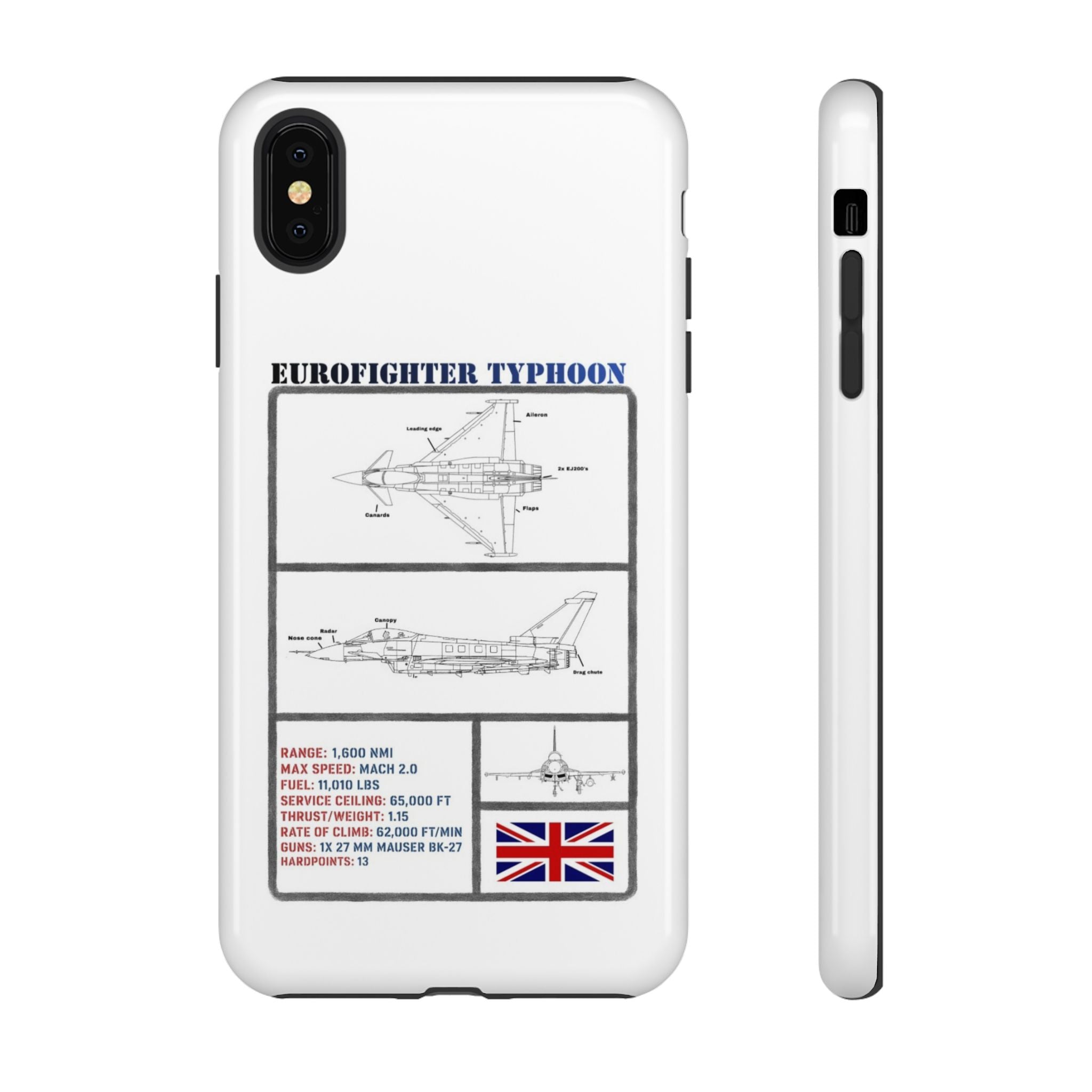 Eurofighter typhoon Schematic edition phone case (RAF Colour-Way)