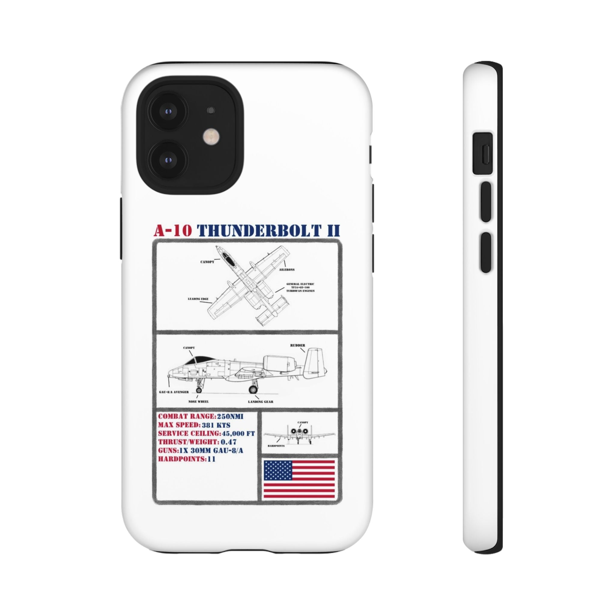 A-10 Thunderbolt Schematic edition phone case (USAF Colour-Way)