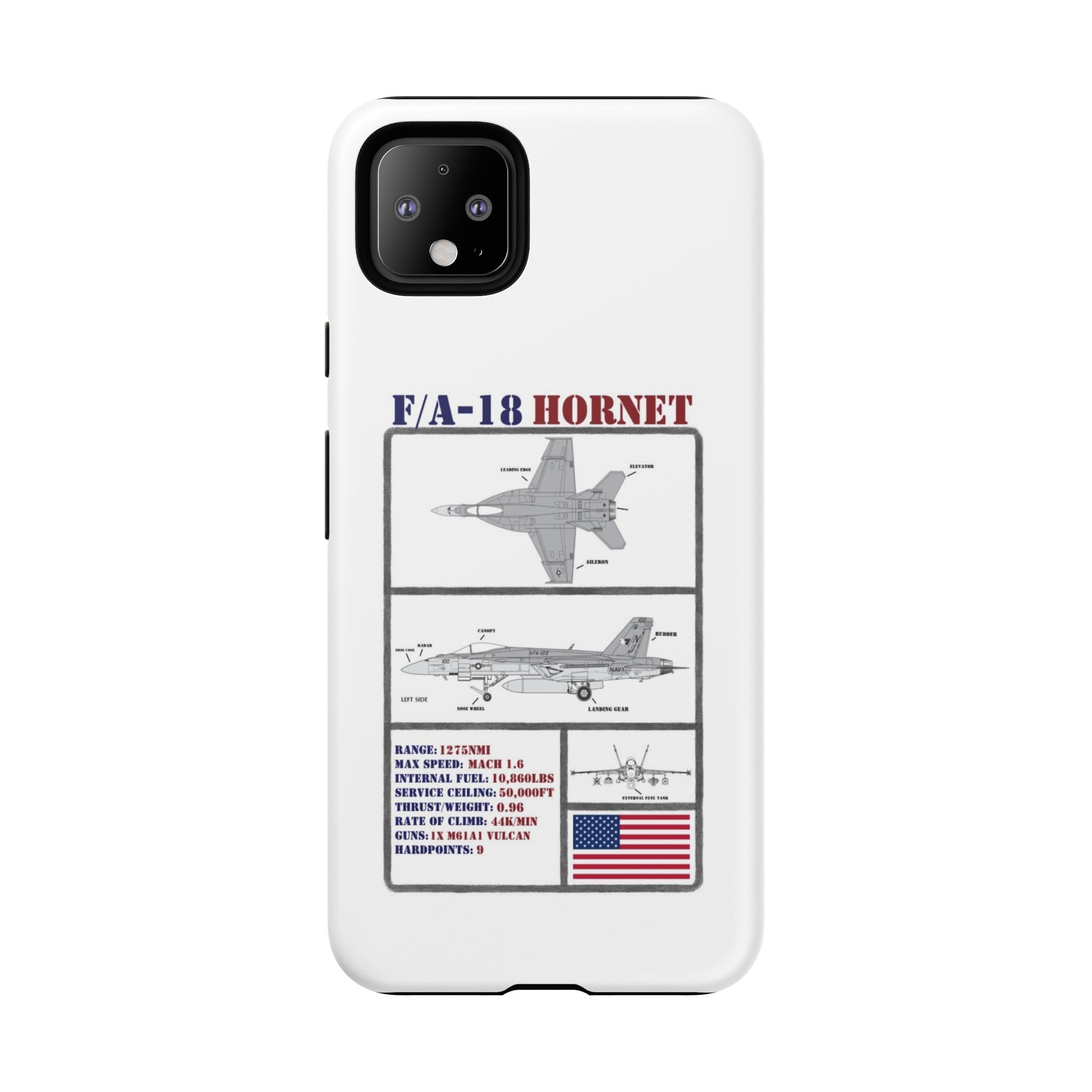 F/A-18 Hornet Schematic edition phone case (USAF Colour-Way)
