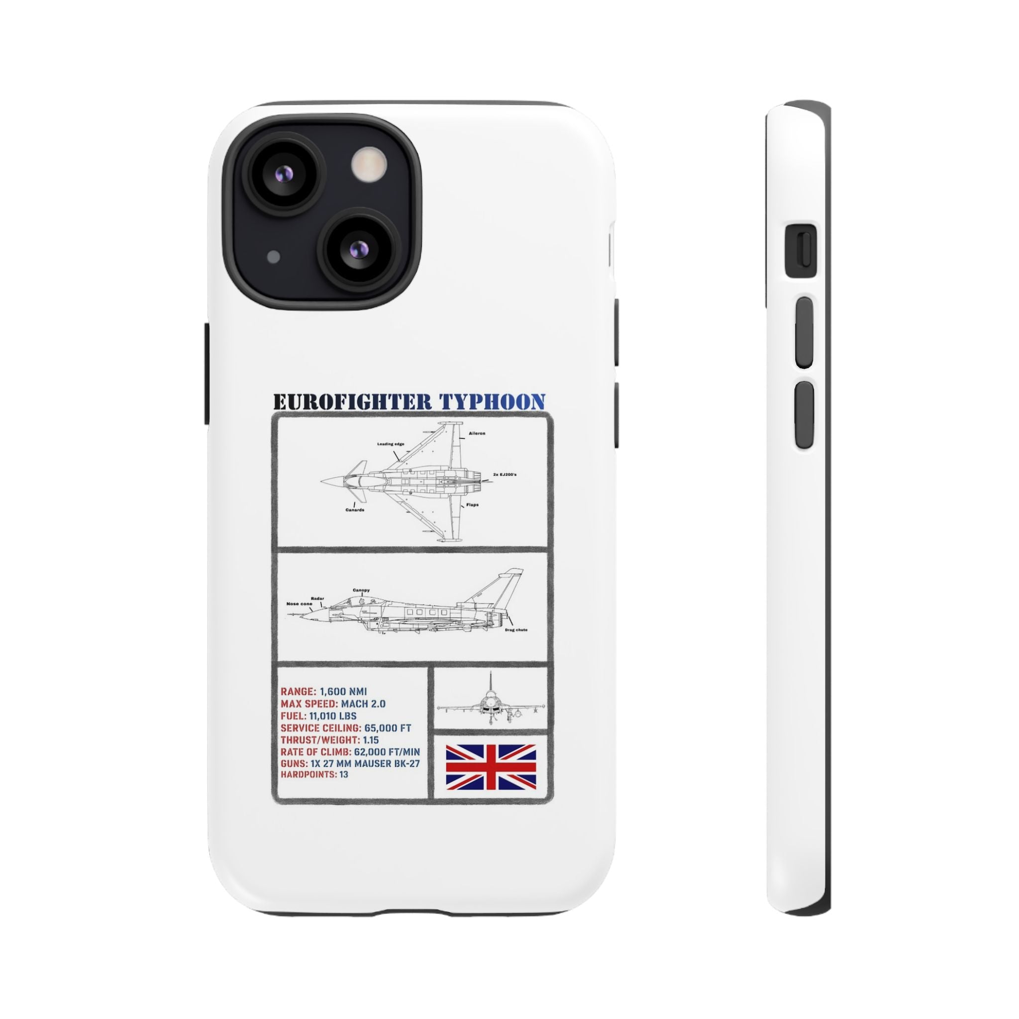 Eurofighter typhoon Schematic edition phone case (RAF Colour-Way)