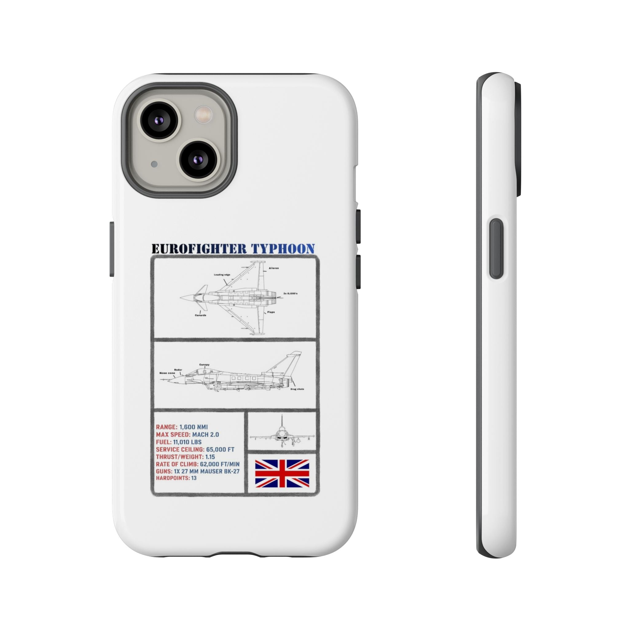 Eurofighter typhoon Schematic edition phone case (RAF Colour-Way)