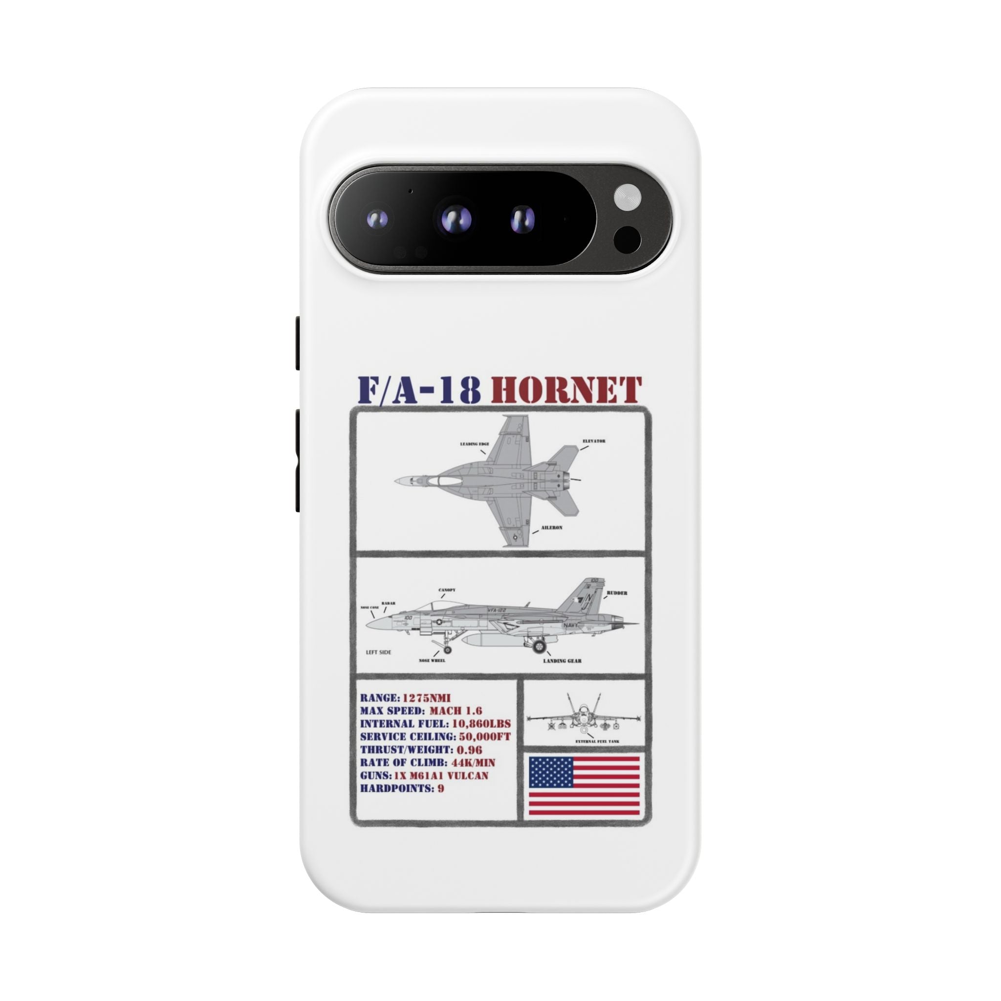 F/A-18 Hornet Schematic edition phone case (USAF Colour-Way)