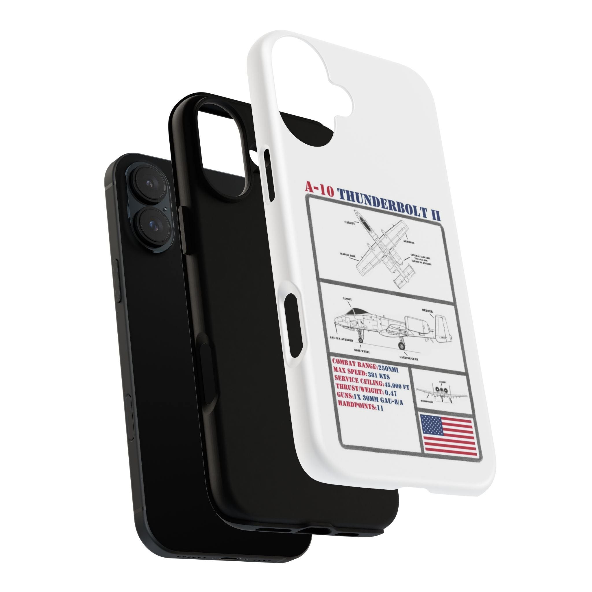 A-10 Thunderbolt Schematic edition phone case (USAF Colour-Way)