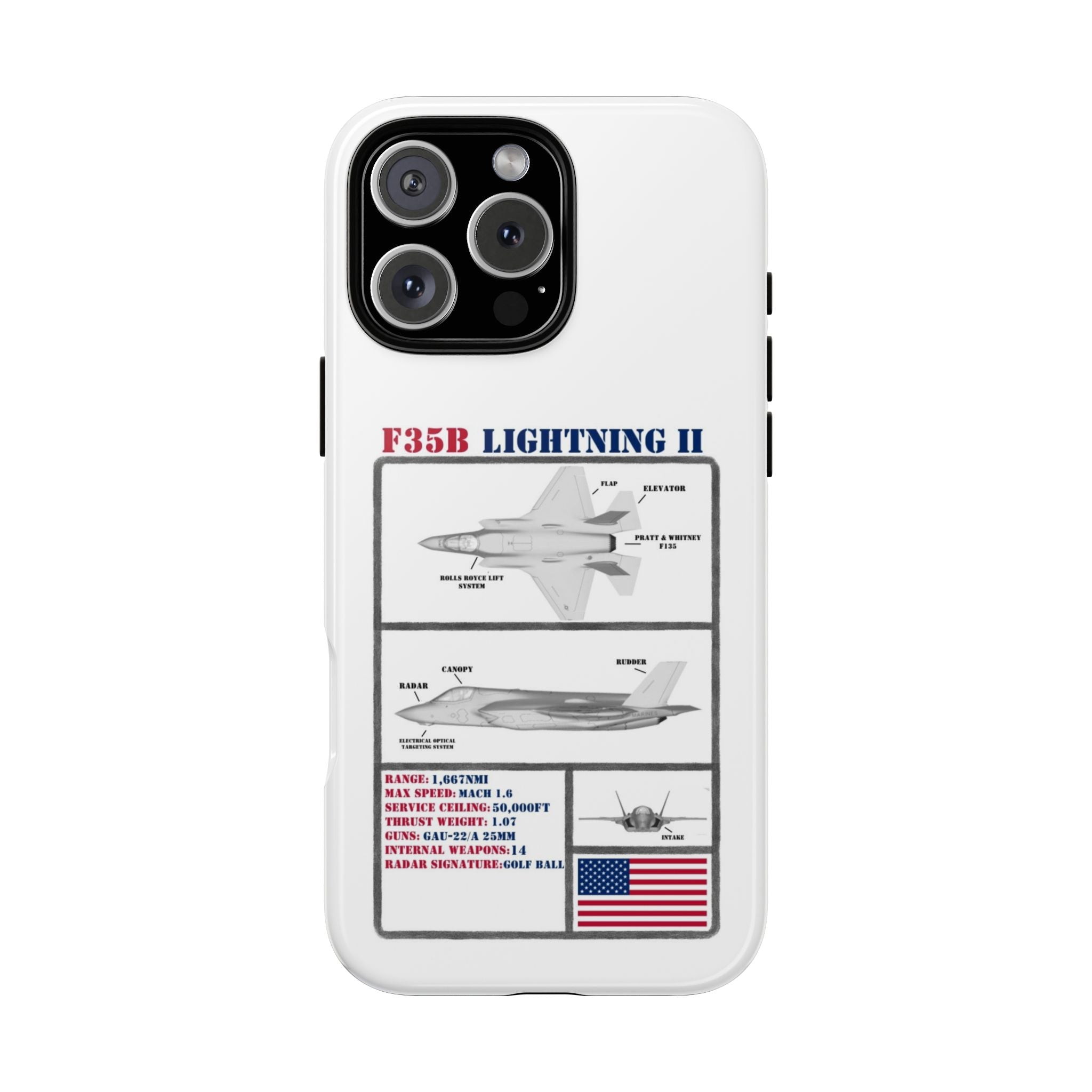 F-35 Lightning II Schematic edition phone case (USAF Colour-Way)