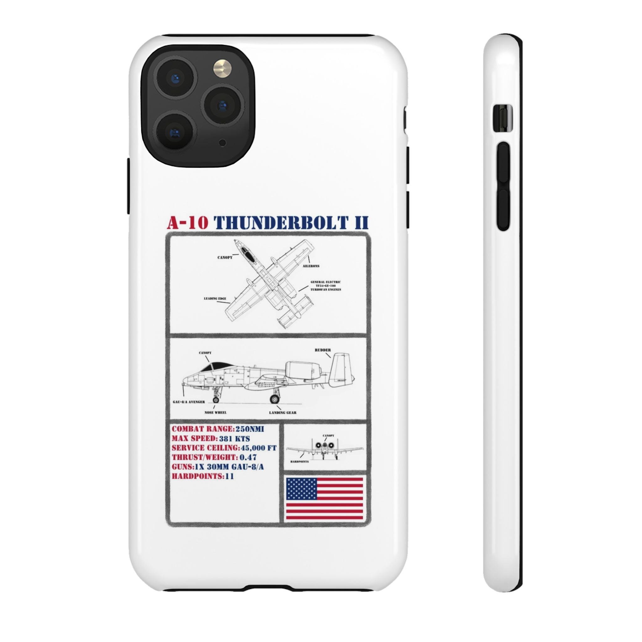 A-10 Thunderbolt Schematic edition phone case (USAF Colour-Way)