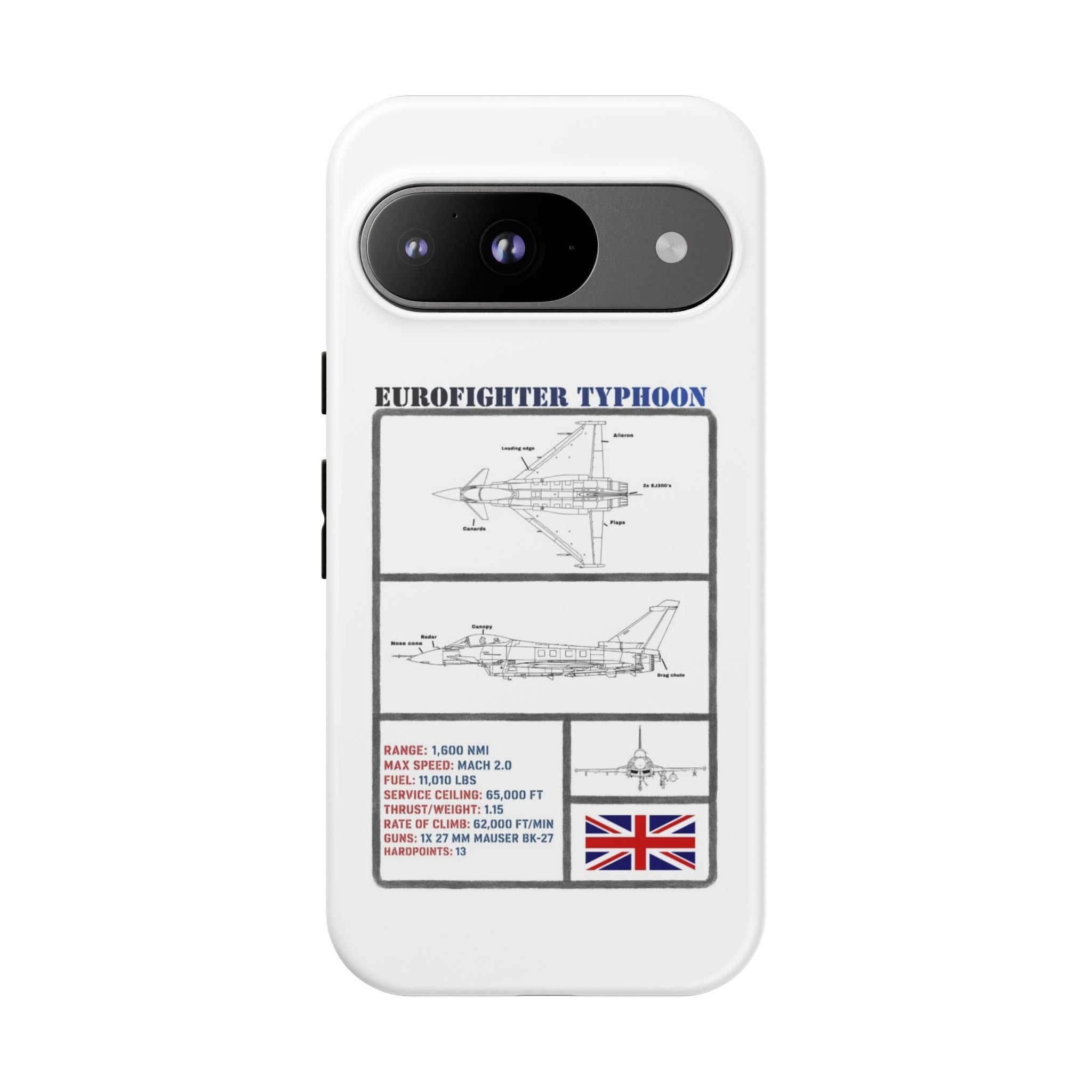 Eurofighter typhoon Schematic edition phone case (RAF Colour-Way)