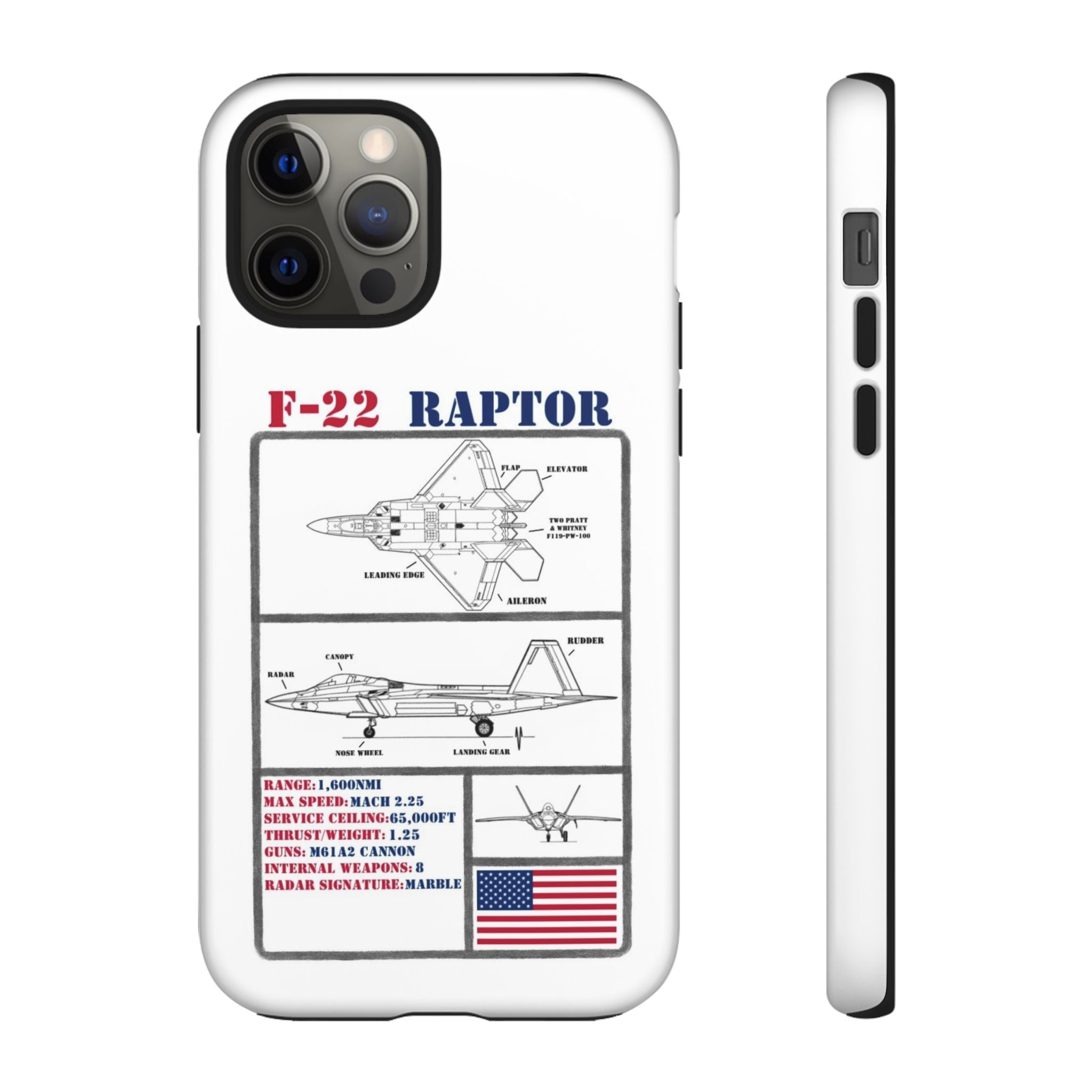 F-22 Raptor Schematic edition phone case (USAF Colour-Way)