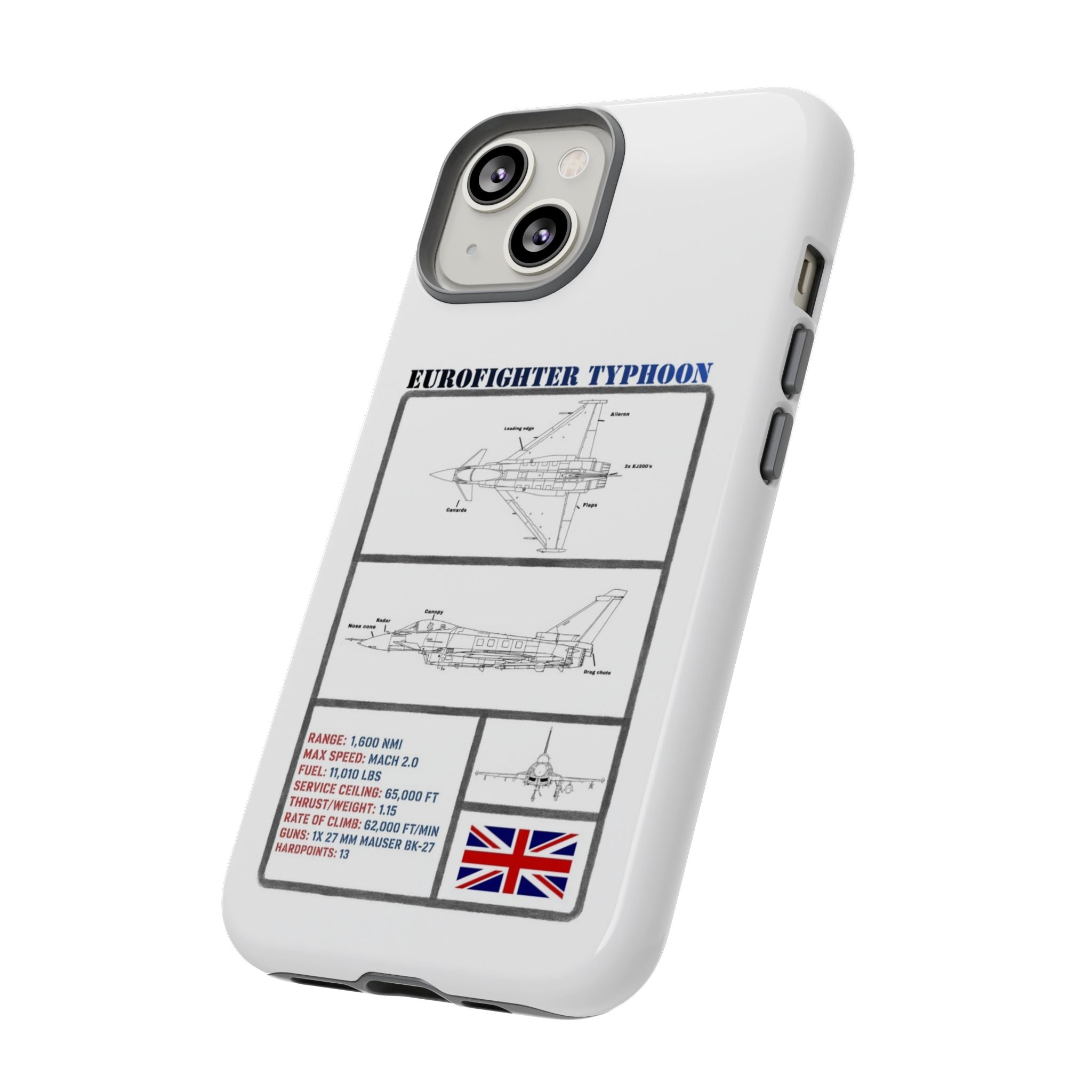 Eurofighter typhoon Schematic edition phone case (RAF Colour-Way)