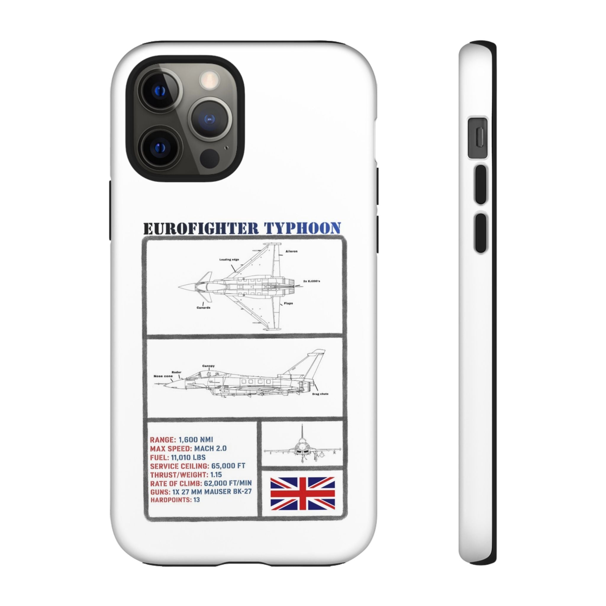 Eurofighter typhoon Schematic edition phone case (RAF Colour-Way)