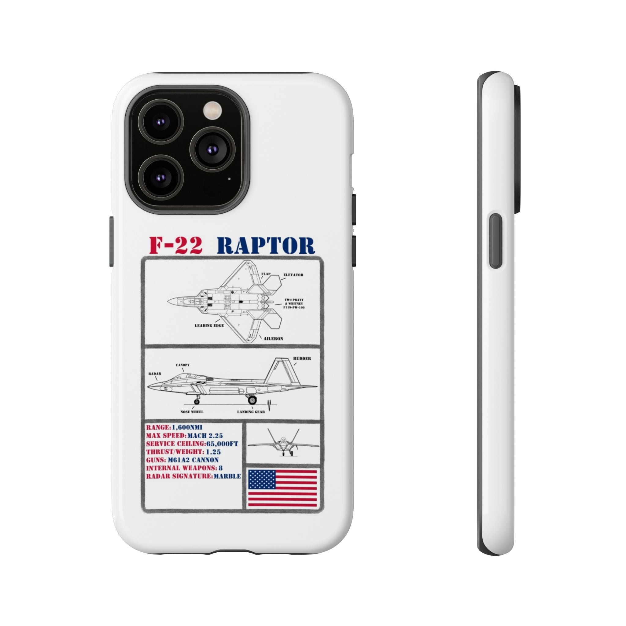 F-22 Raptor Schematic edition phone case (USAF Colour-Way)