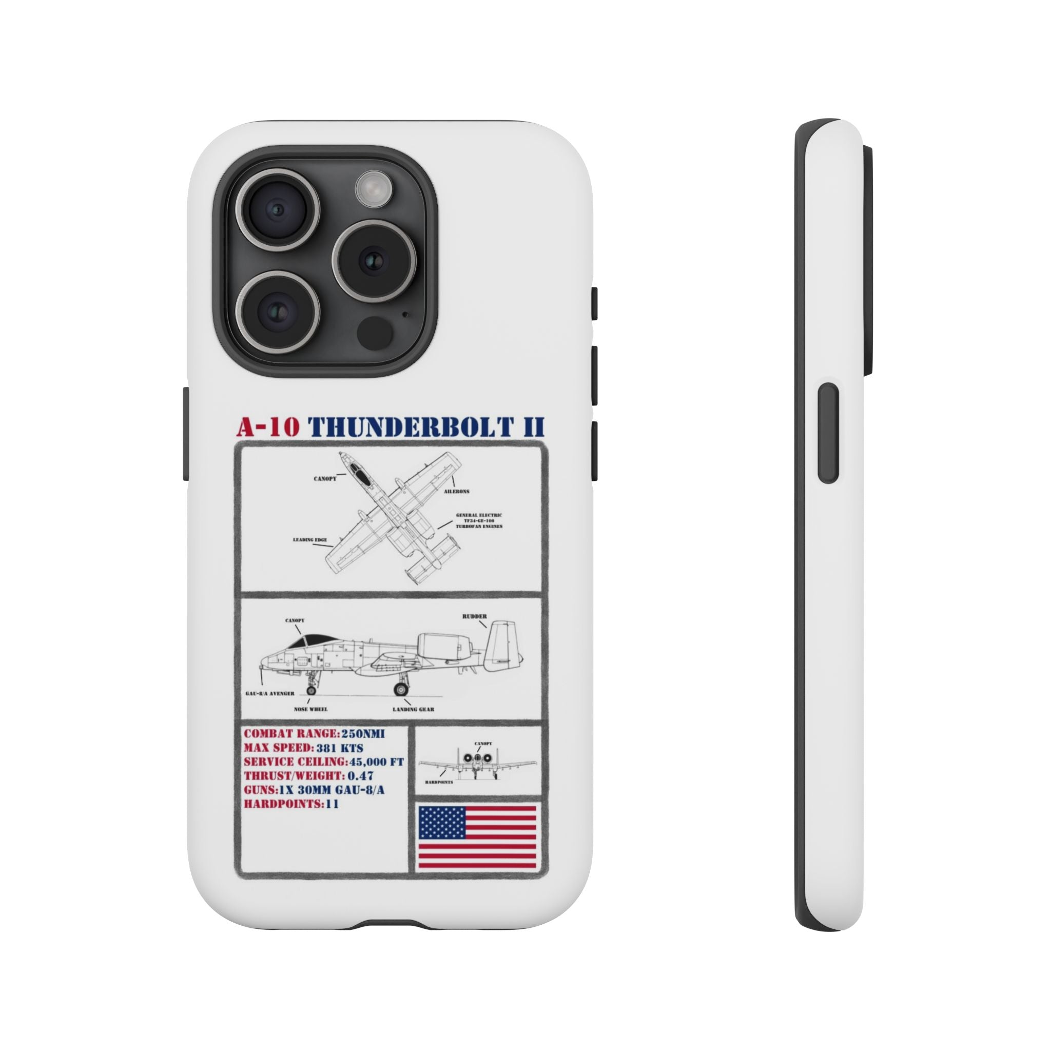 A-10 Thunderbolt Schematic edition phone case (USAF Colour-Way)