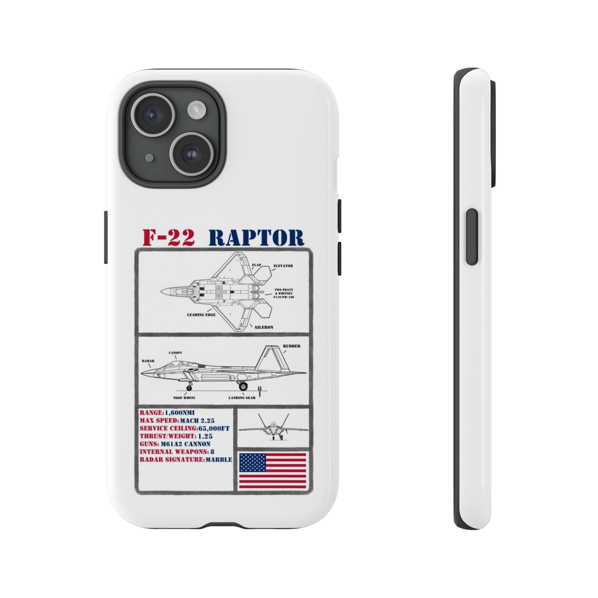 F-22 Raptor Schematic edition phone case (USAF Colour-Way)