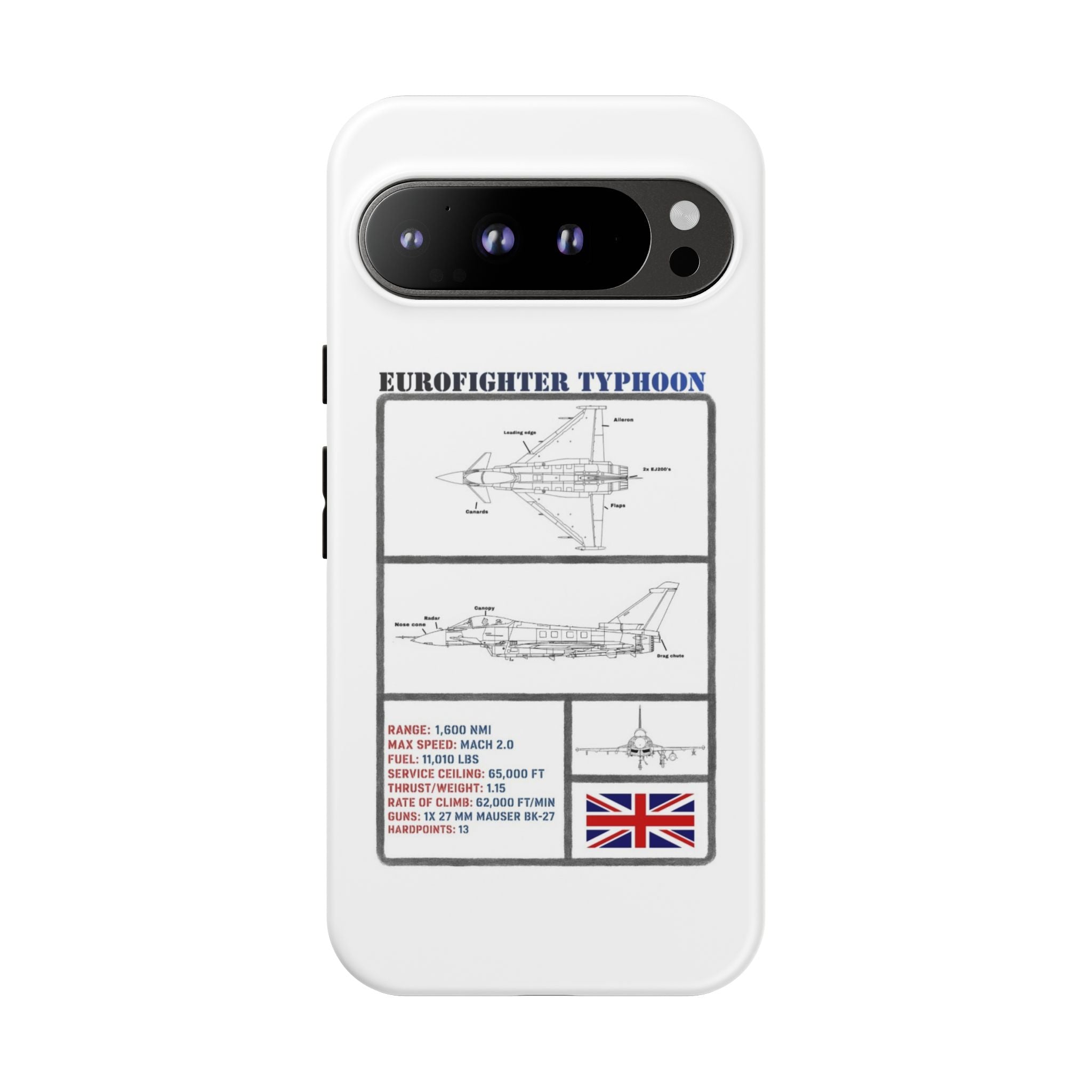 Eurofighter typhoon Schematic edition phone case (RAF Colour-Way)