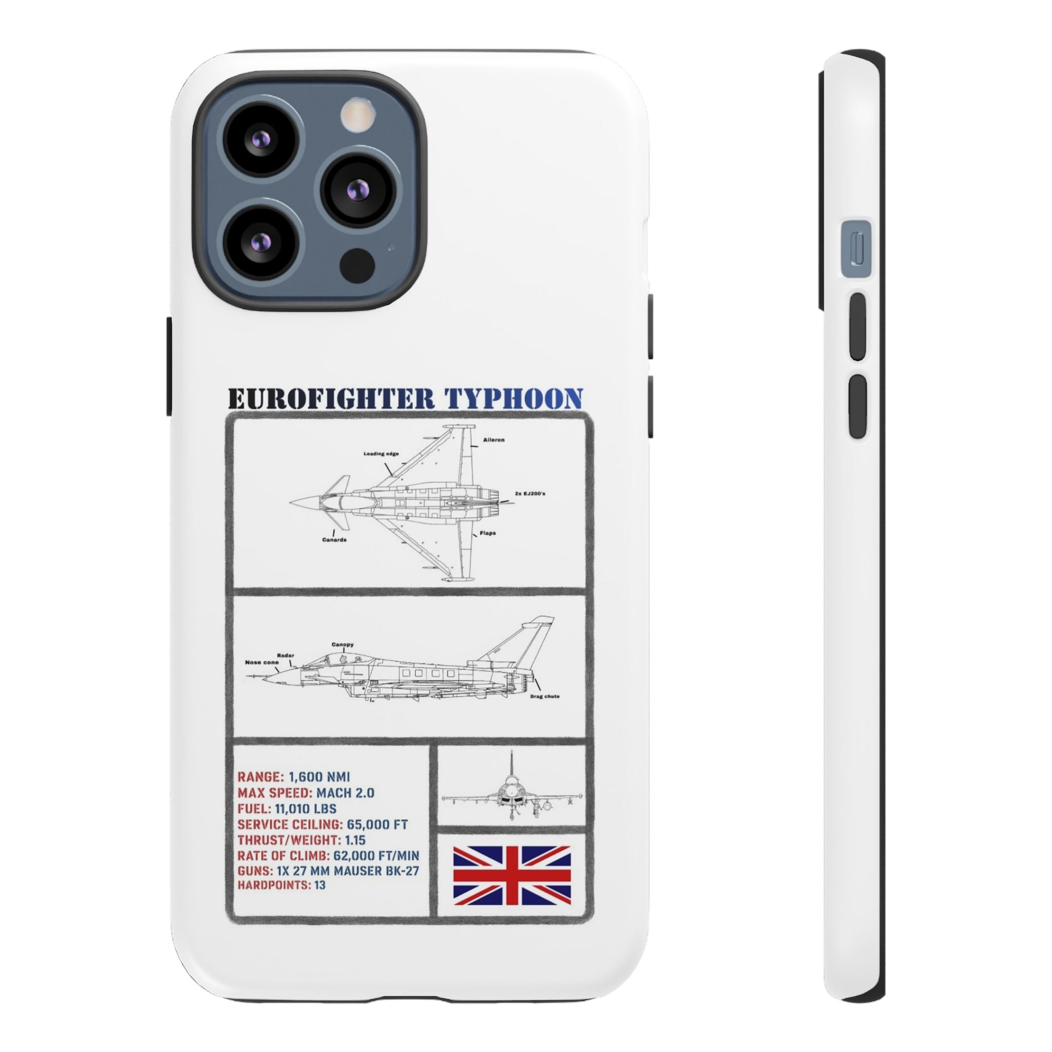 Eurofighter typhoon Schematic edition phone case (RAF Colour-Way)