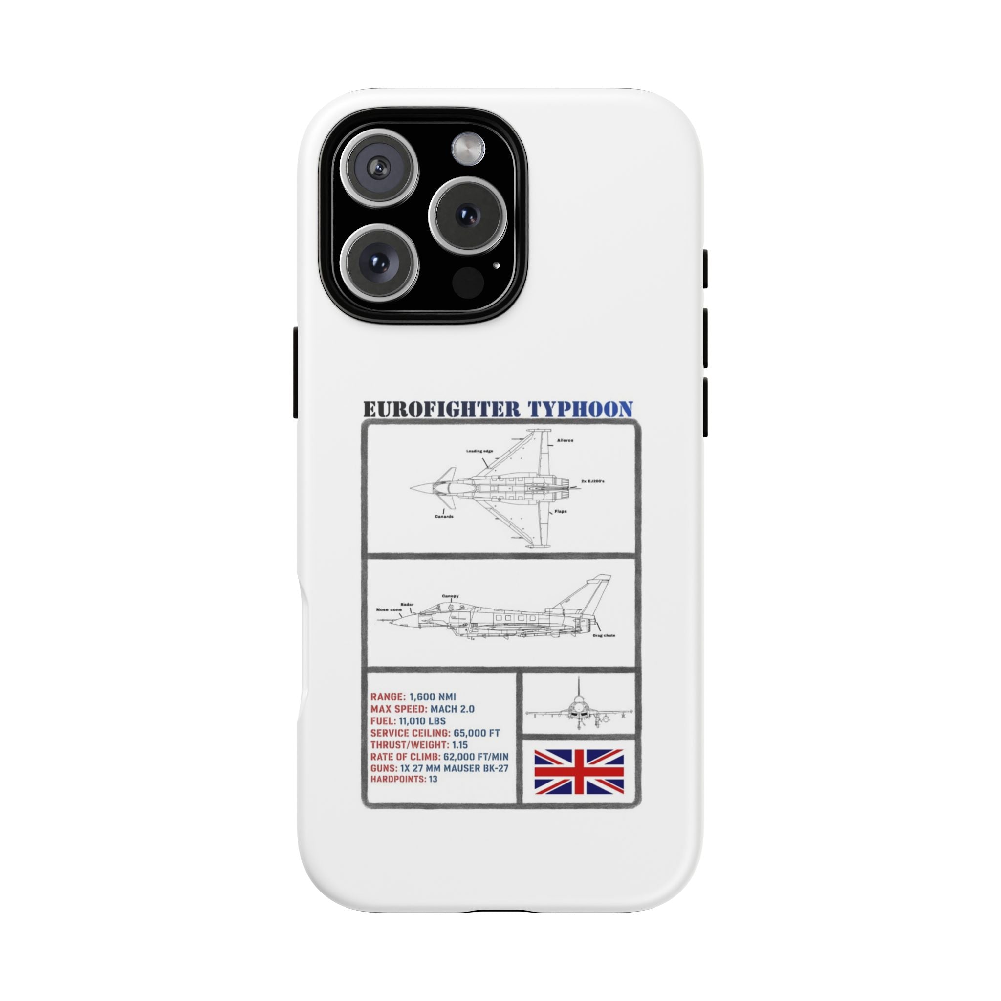Eurofighter typhoon Schematic edition phone case (RAF Colour-Way)