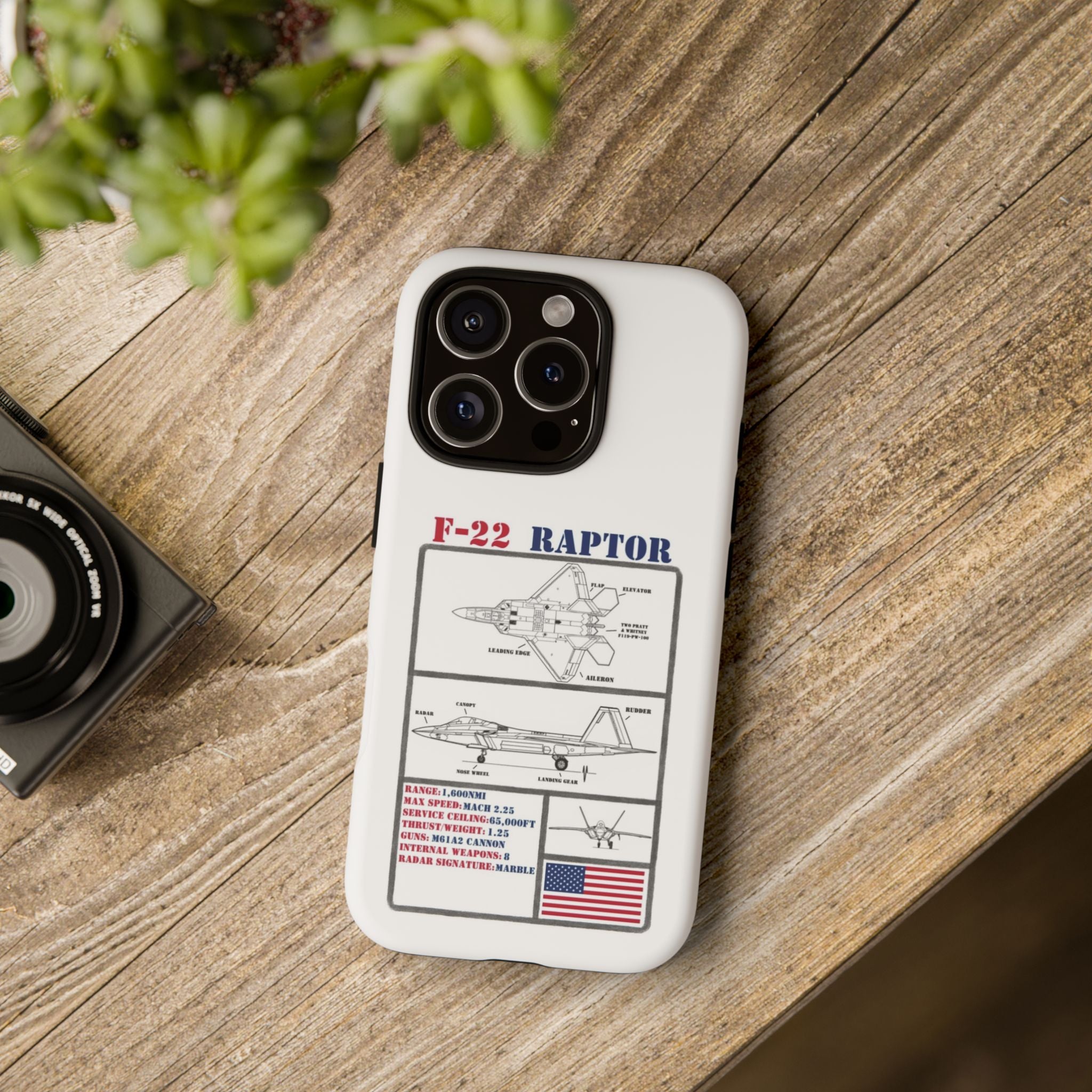 F-22 Raptor Schematic edition phone case (USAF Colour-Way)