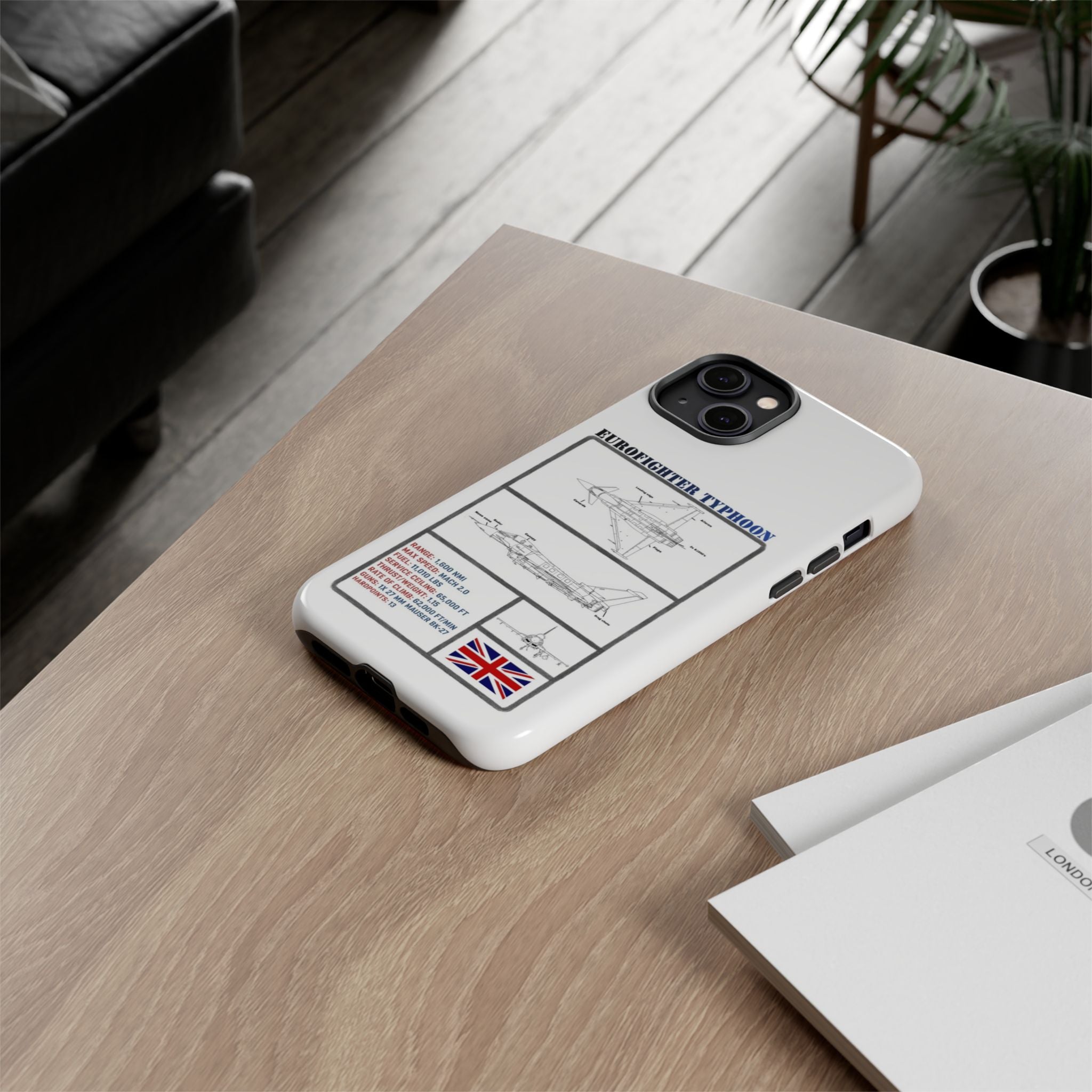 Eurofighter typhoon Schematic edition phone case (RAF Colour-Way)
