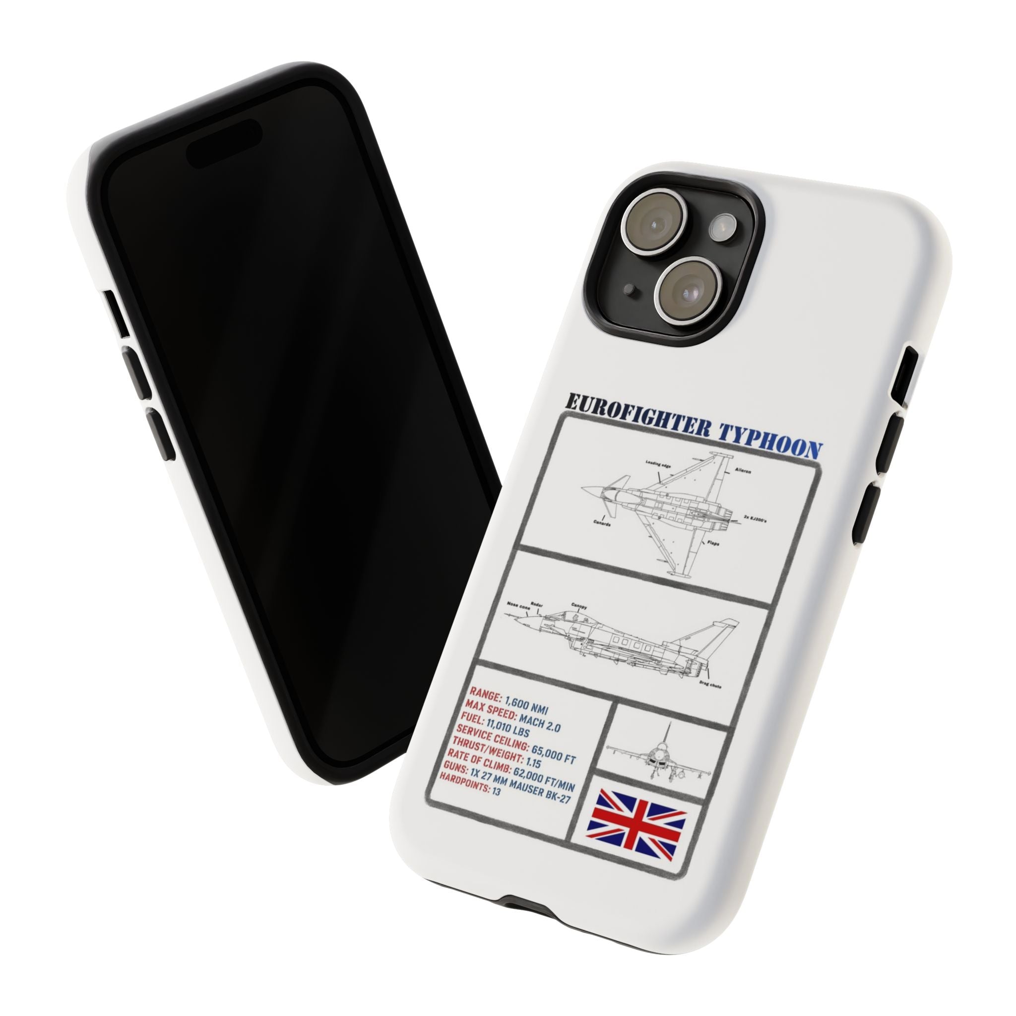 Eurofighter typhoon Schematic edition phone case (RAF Colour-Way)