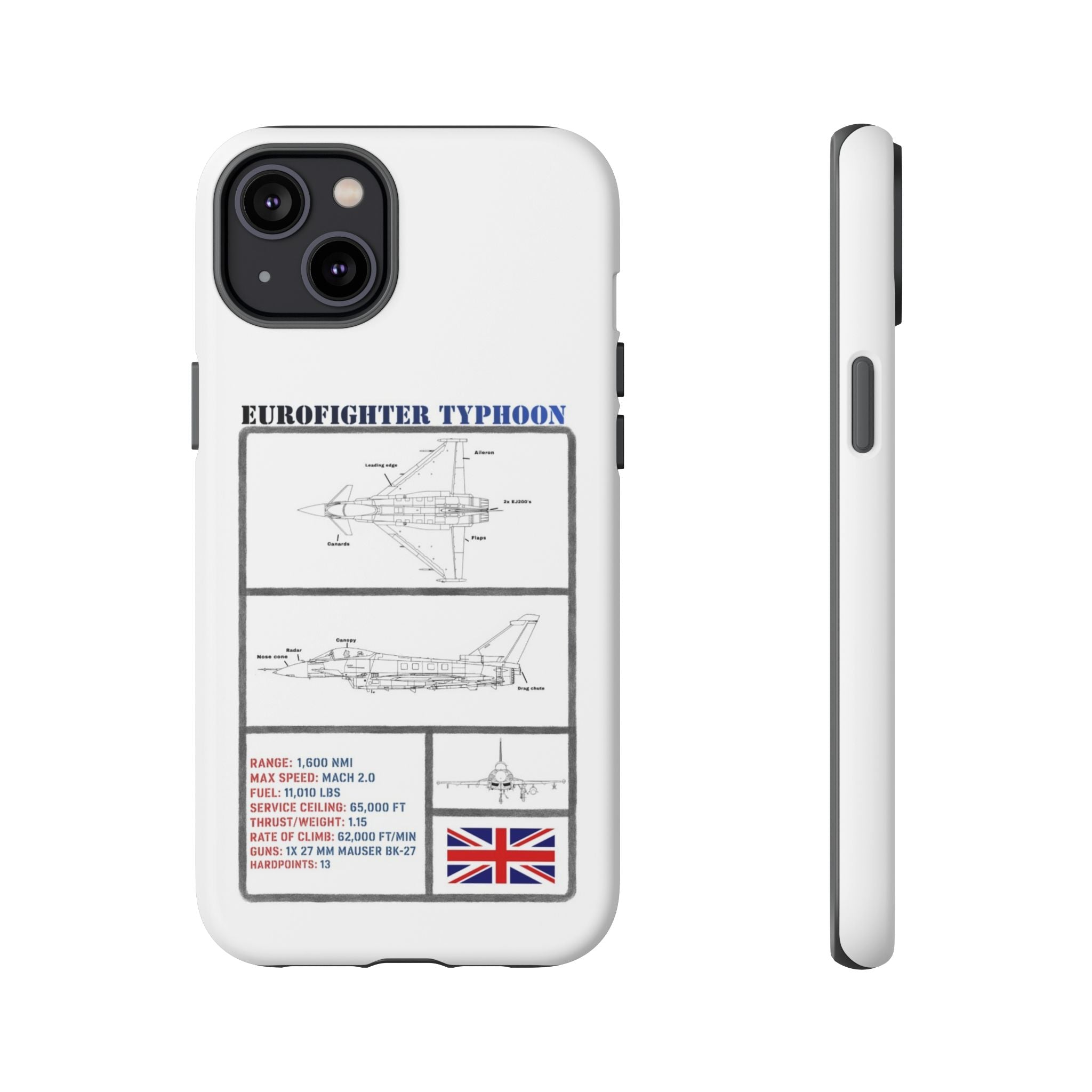 Eurofighter typhoon Schematic edition phone case (RAF Colour-Way)