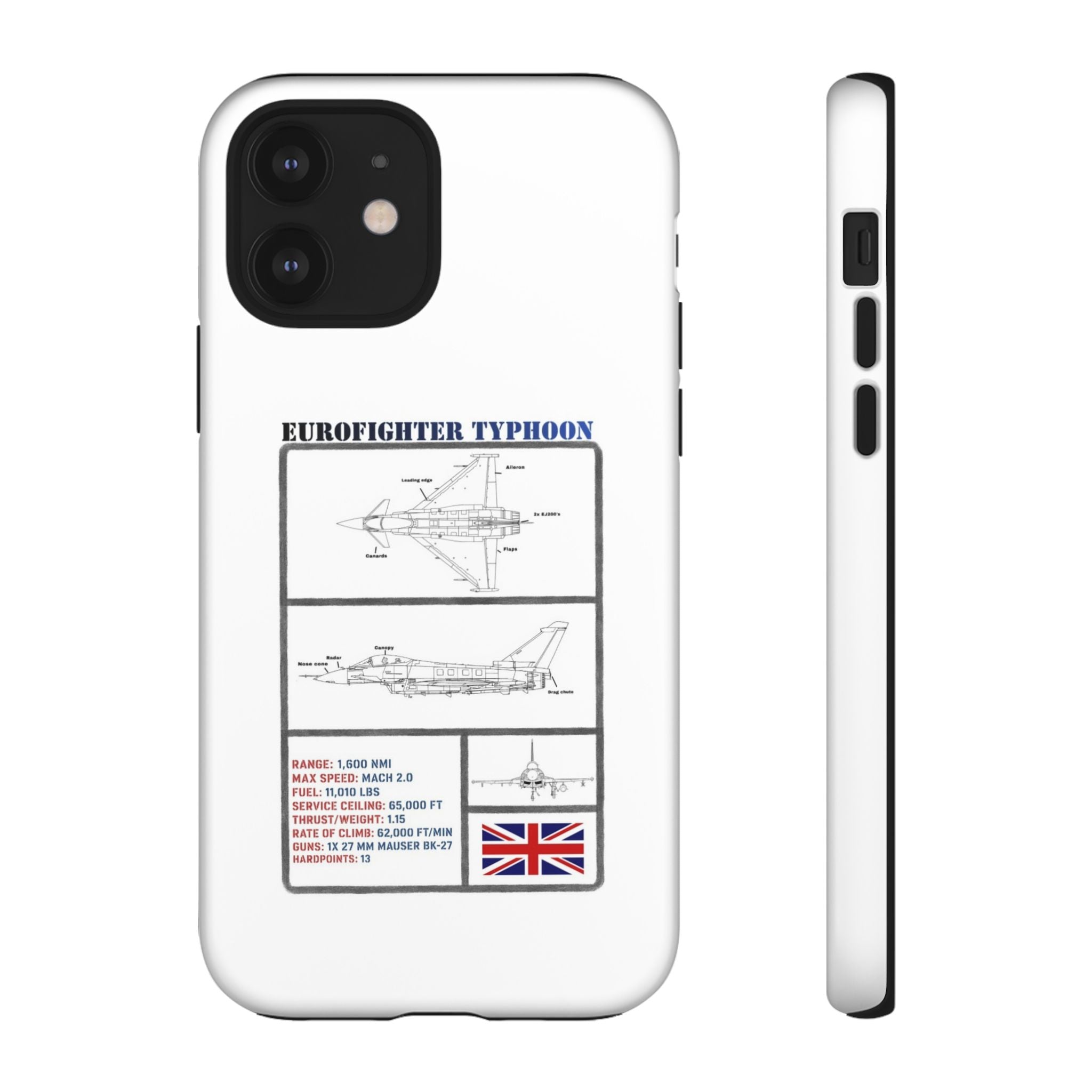 Eurofighter typhoon Schematic edition phone case (RAF Colour-Way)