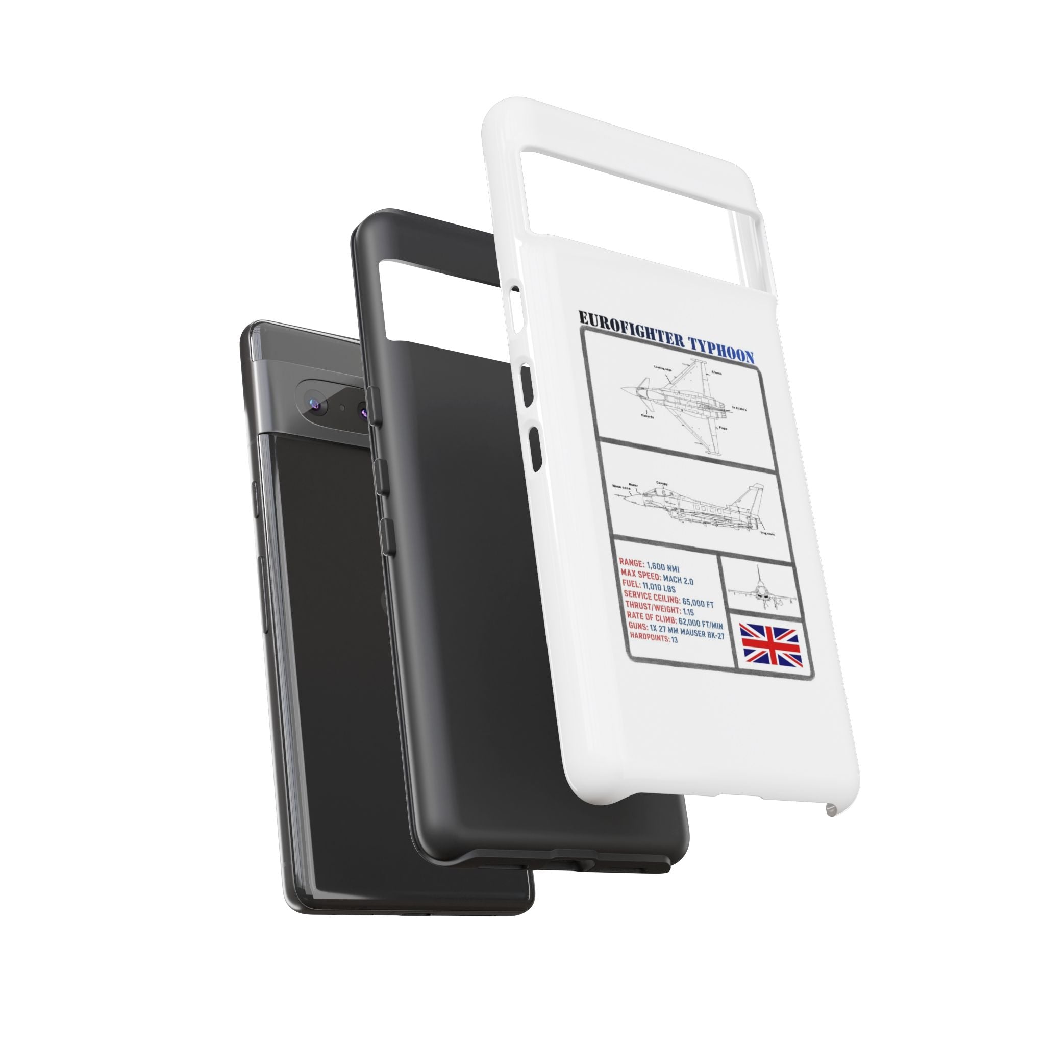Eurofighter typhoon Schematic edition phone case (RAF Colour-Way)