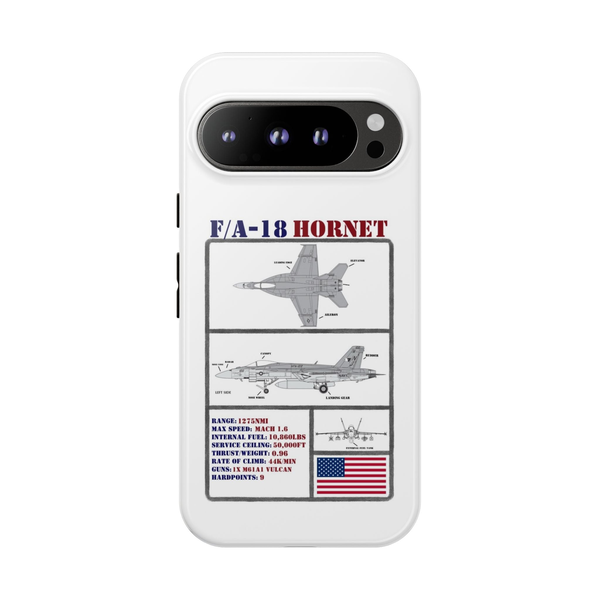 F/A-18 Hornet Schematic edition phone case (USAF Colour-Way)