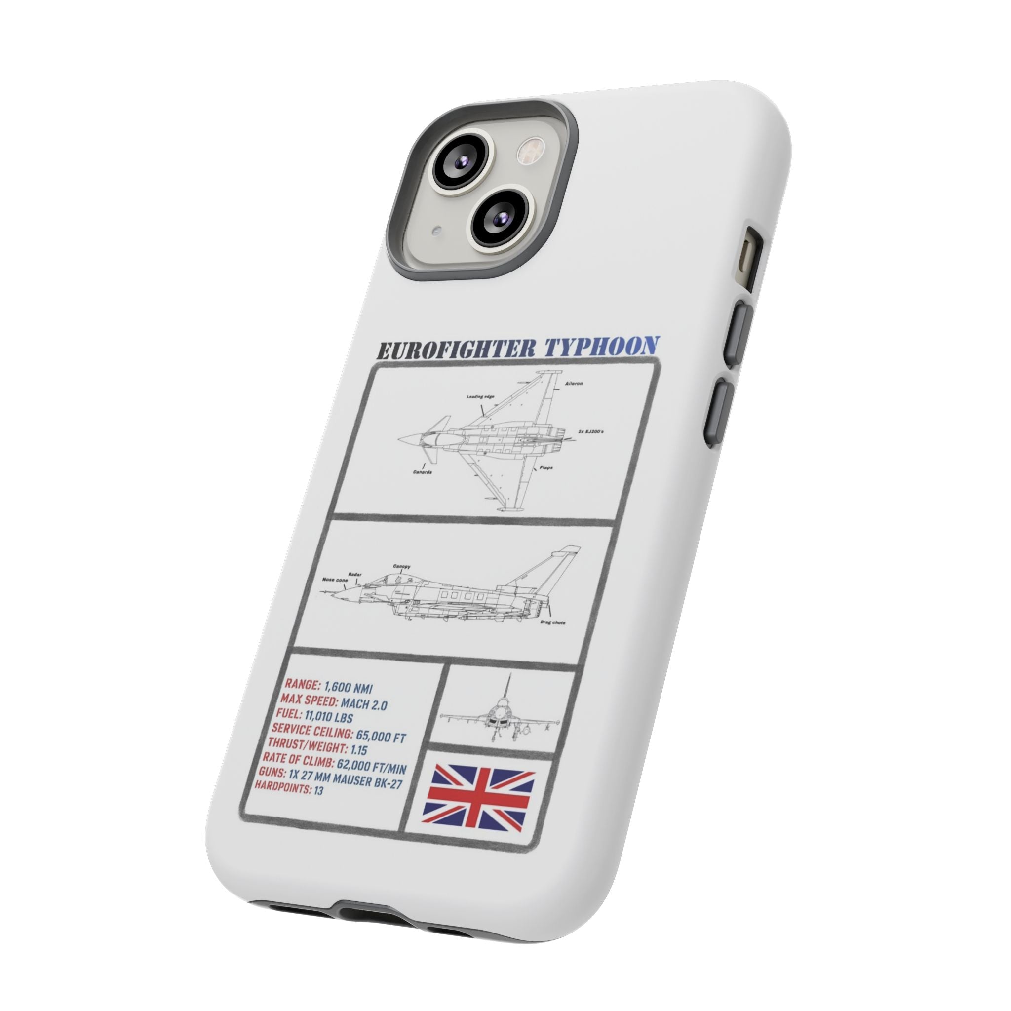 Eurofighter typhoon Schematic edition phone case (RAF Colour-Way)