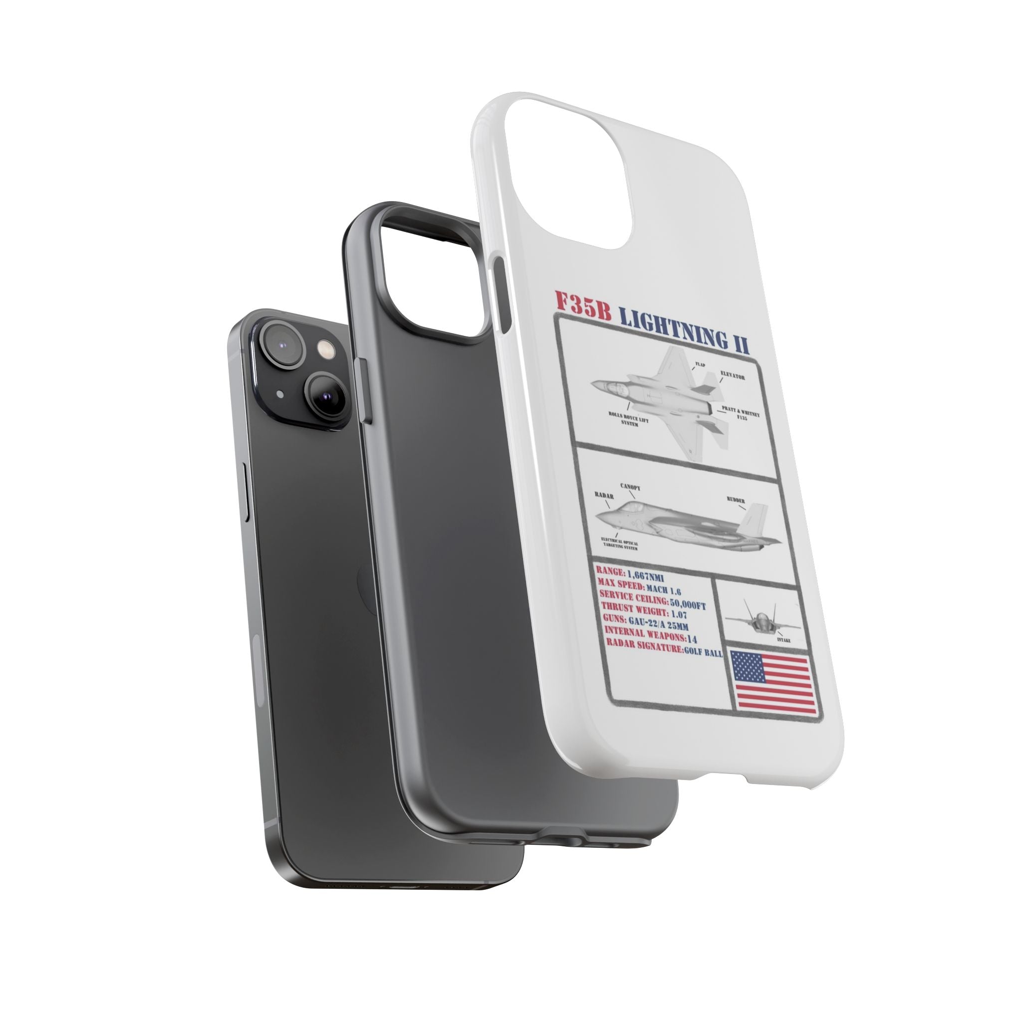 F-35 Lightning II Schematic edition phone case (USAF Colour-Way)