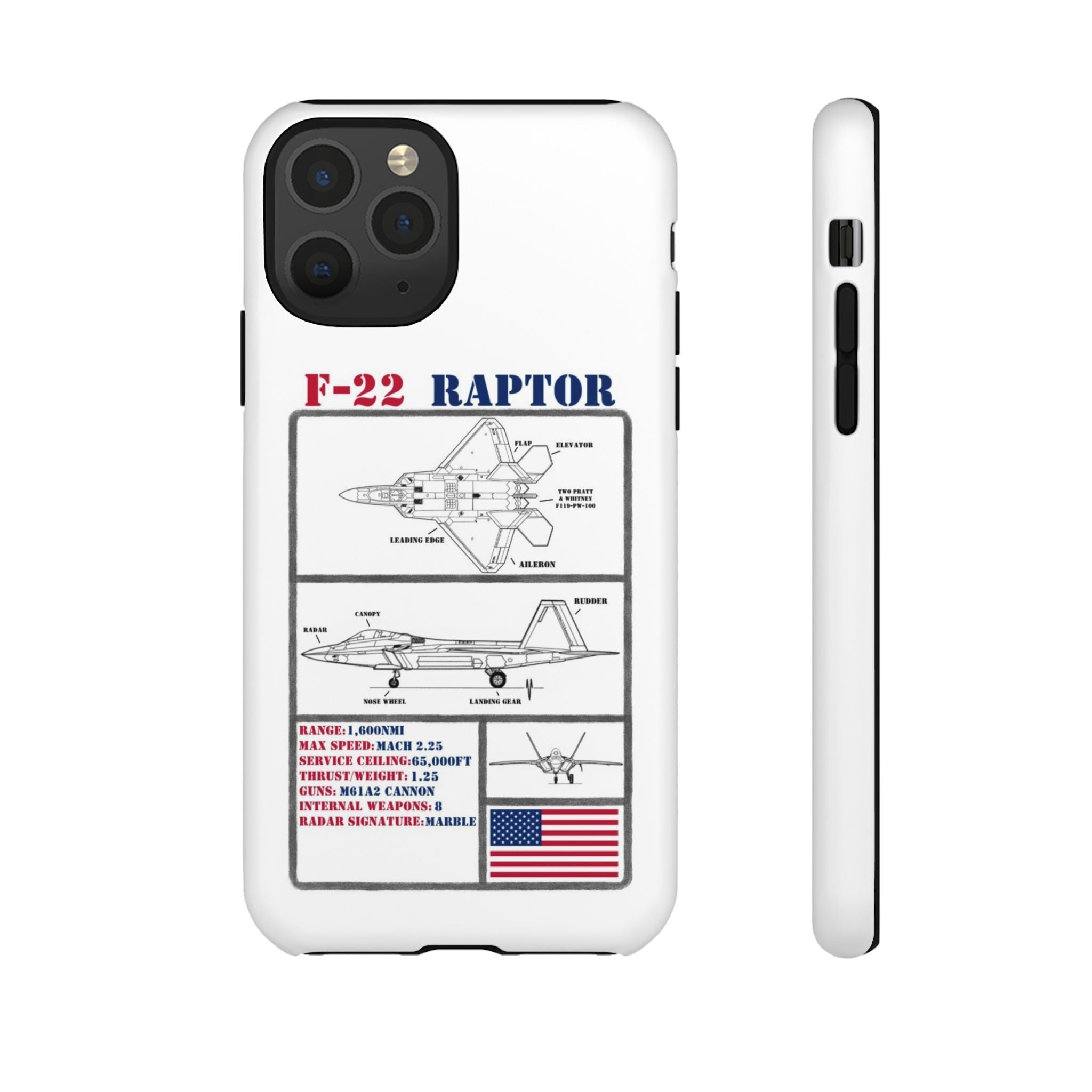 F-22 Raptor Schematic edition phone case (USAF Colour-Way)