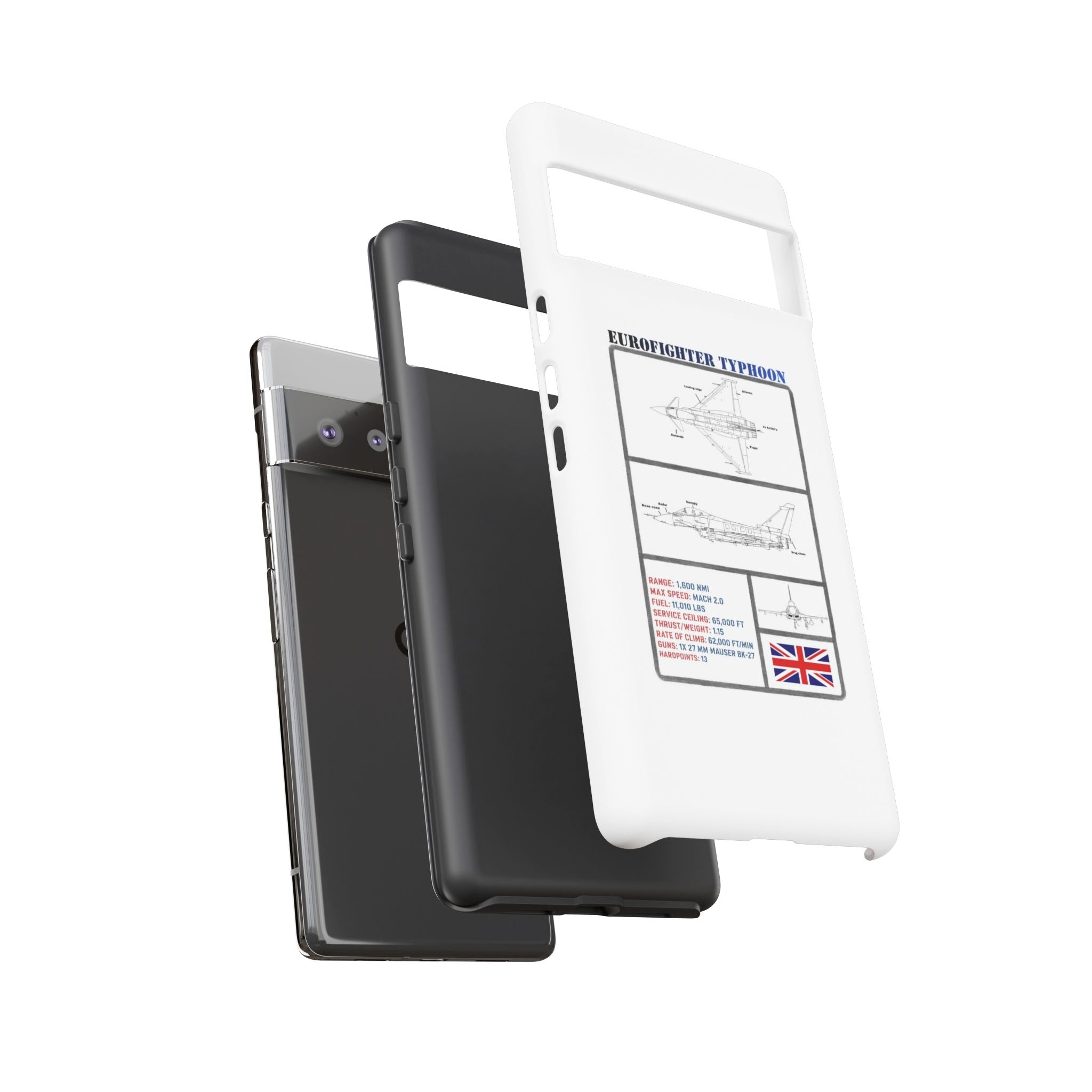 Eurofighter typhoon Schematic edition phone case (RAF Colour-Way)