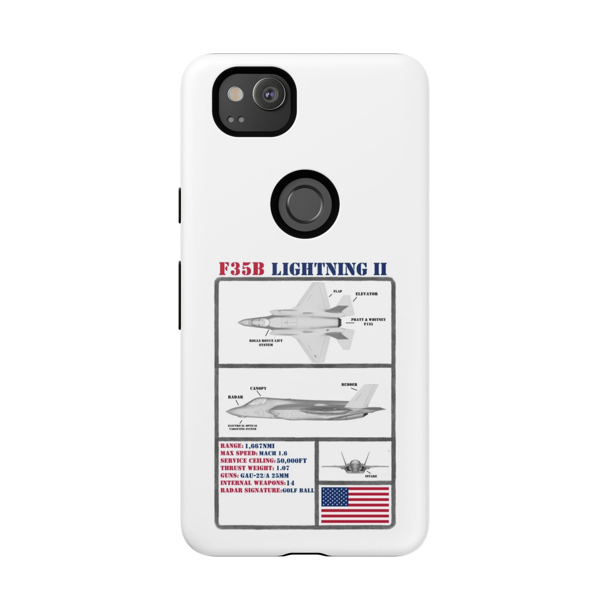 F-35 Lightning II Schematic edition phone case (USAF Colour-Way)