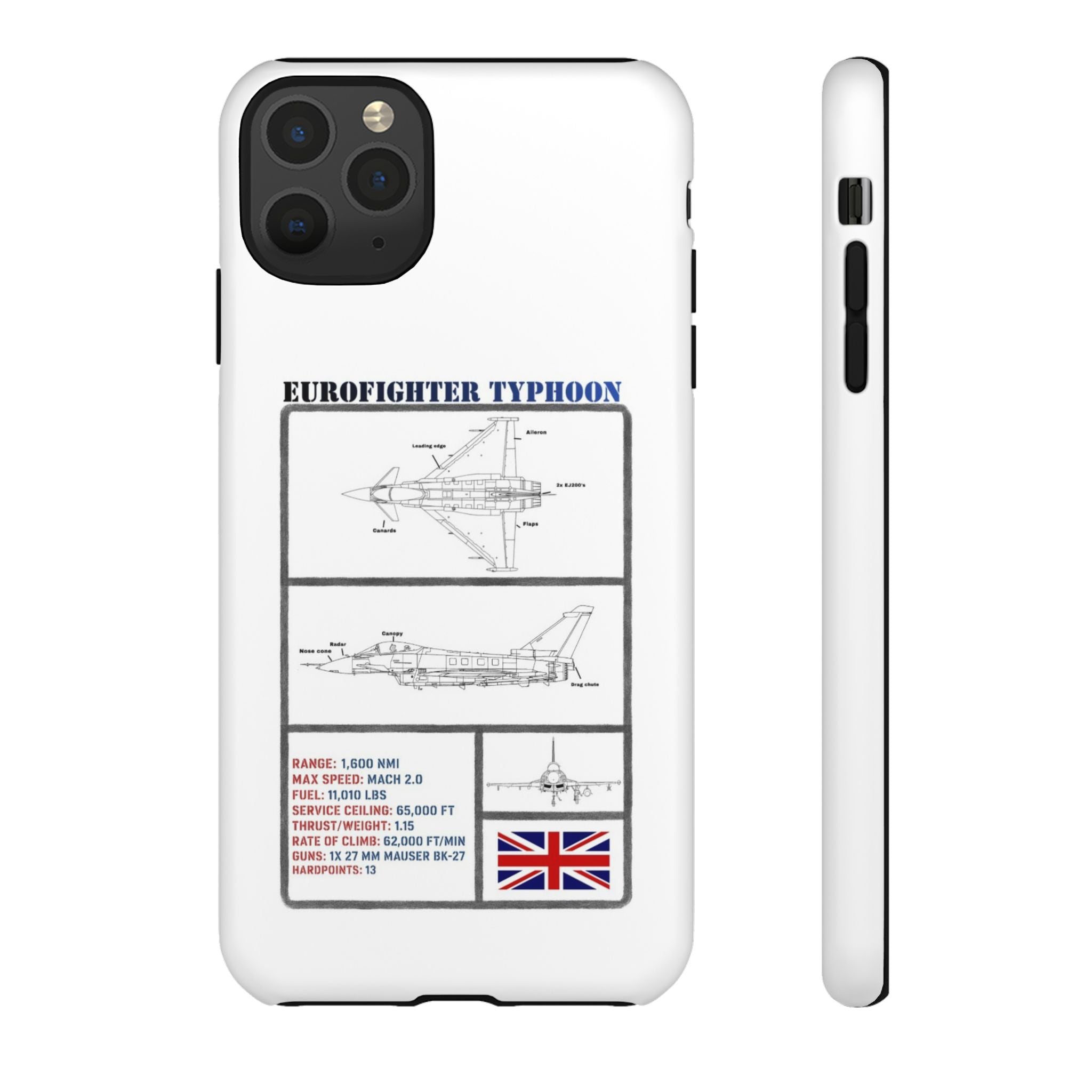 Eurofighter typhoon Schematic edition phone case (RAF Colour-Way)