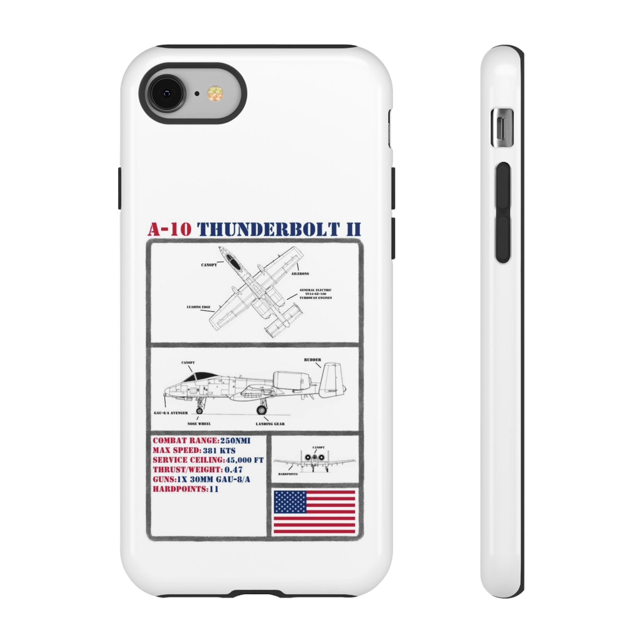 A-10 Thunderbolt Schematic edition phone case (USAF Colour-Way)