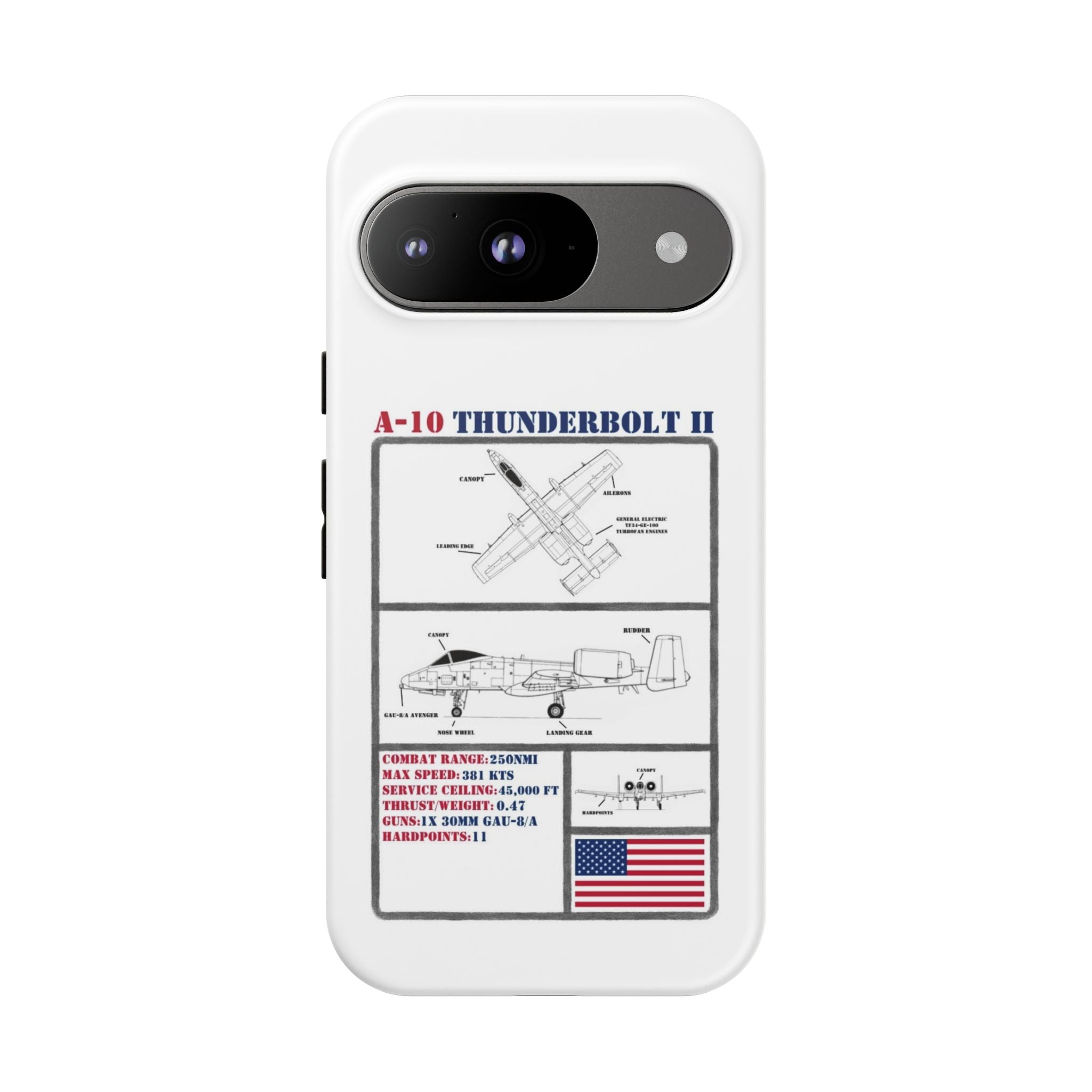 A-10 Thunderbolt Schematic edition phone case (USAF Colour-Way)