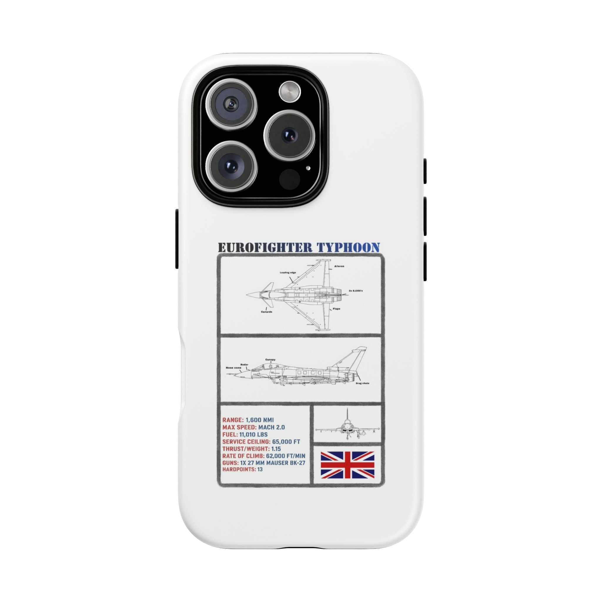 Eurofighter typhoon Schematic edition phone case (RAF Colour-Way)