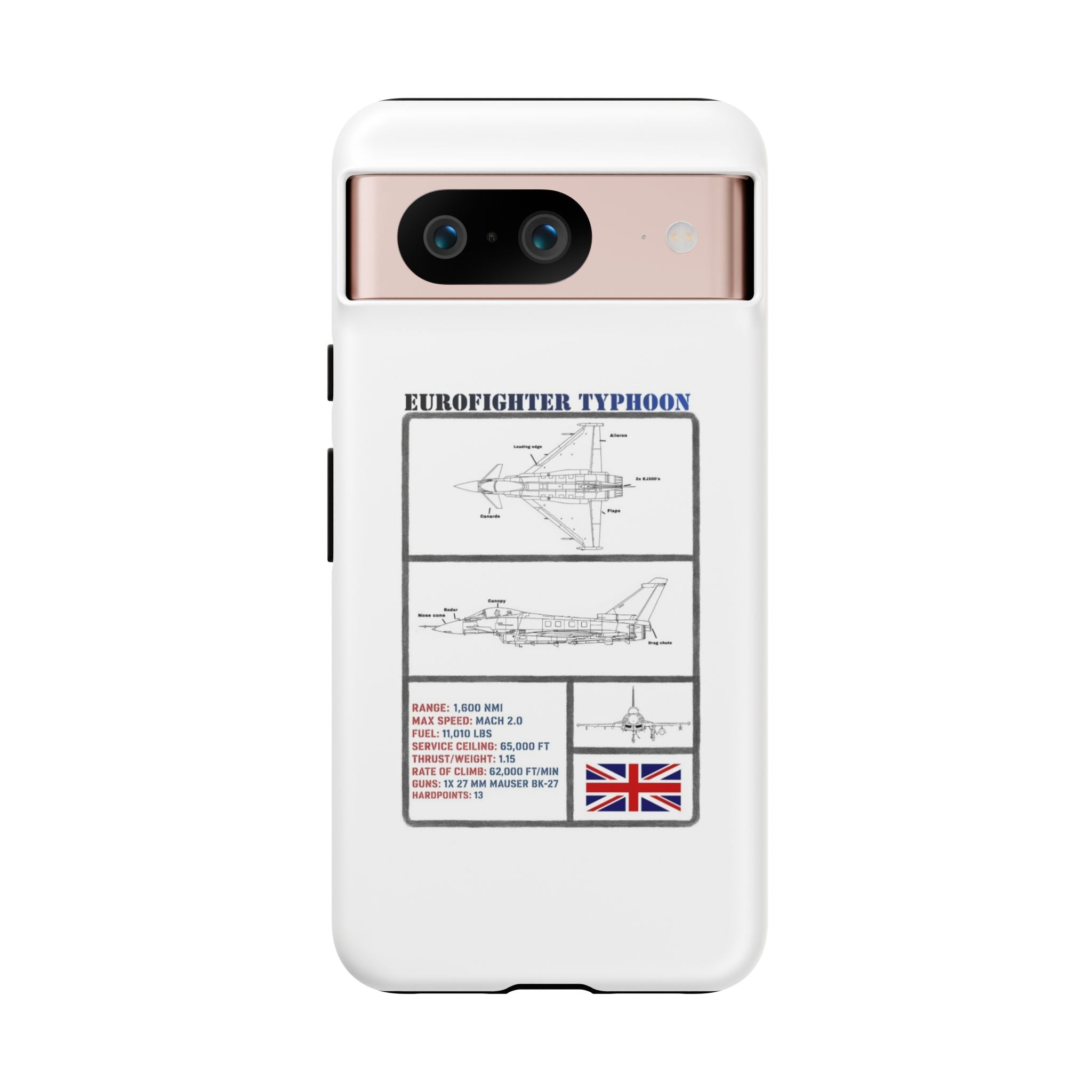 Eurofighter typhoon Schematic edition phone case (RAF Colour-Way)
