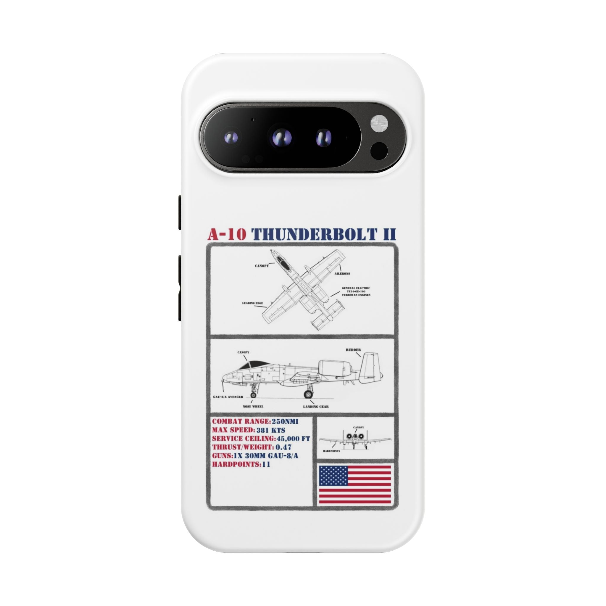 A-10 Thunderbolt Schematic edition phone case (USAF Colour-Way)