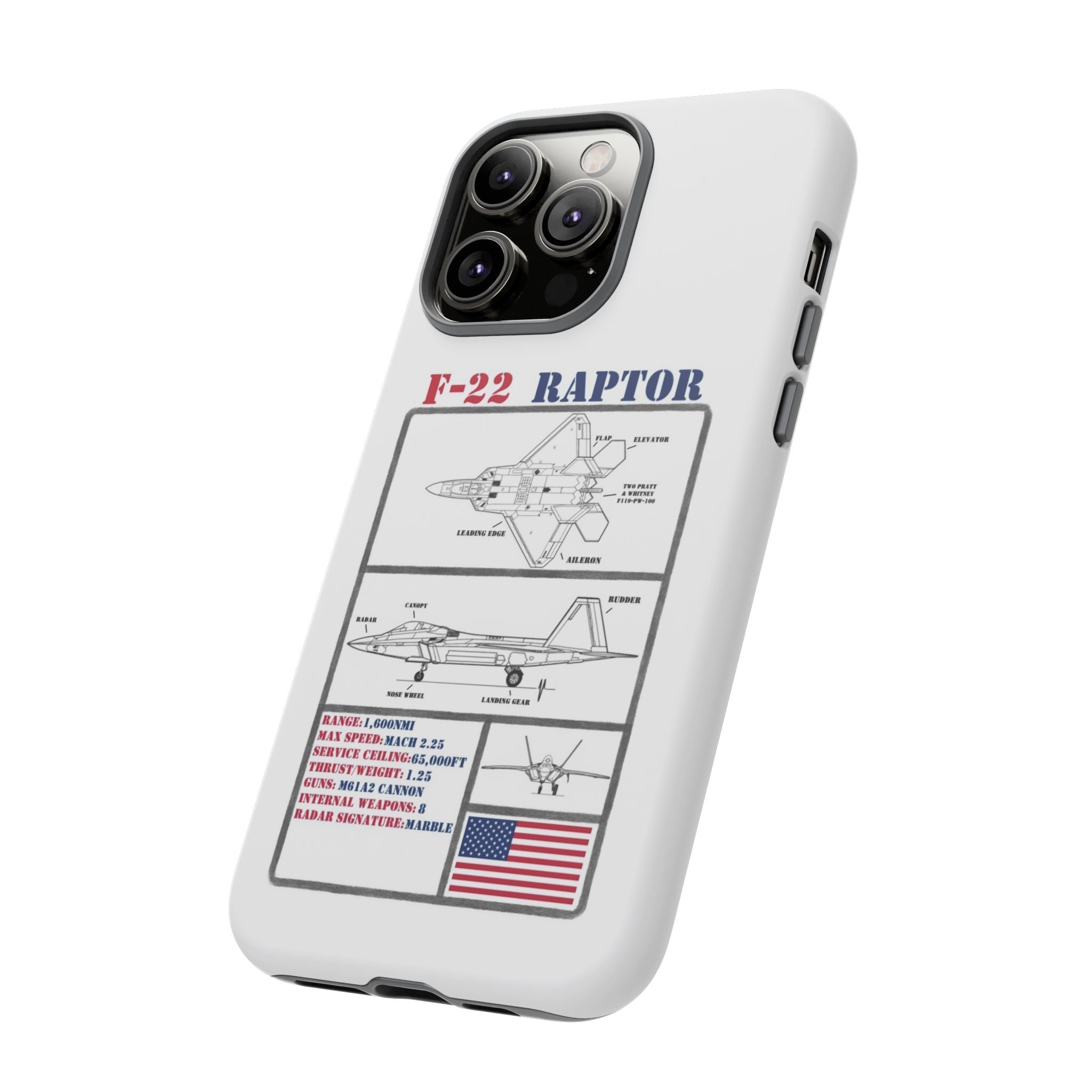 F-22 Raptor Schematic edition phone case (USAF Colour-Way)