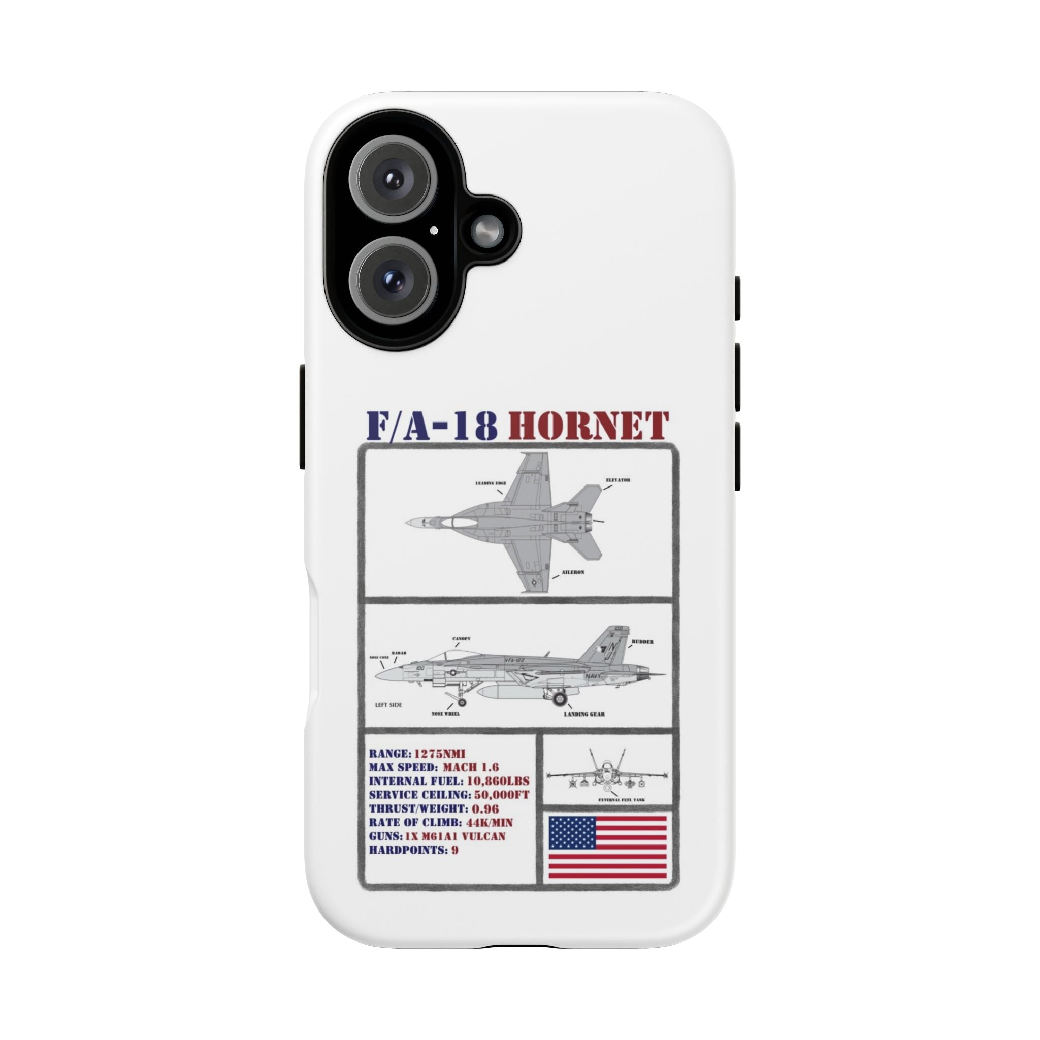 F/A-18 Hornet Schematic edition phone case (USAF Colour-Way)