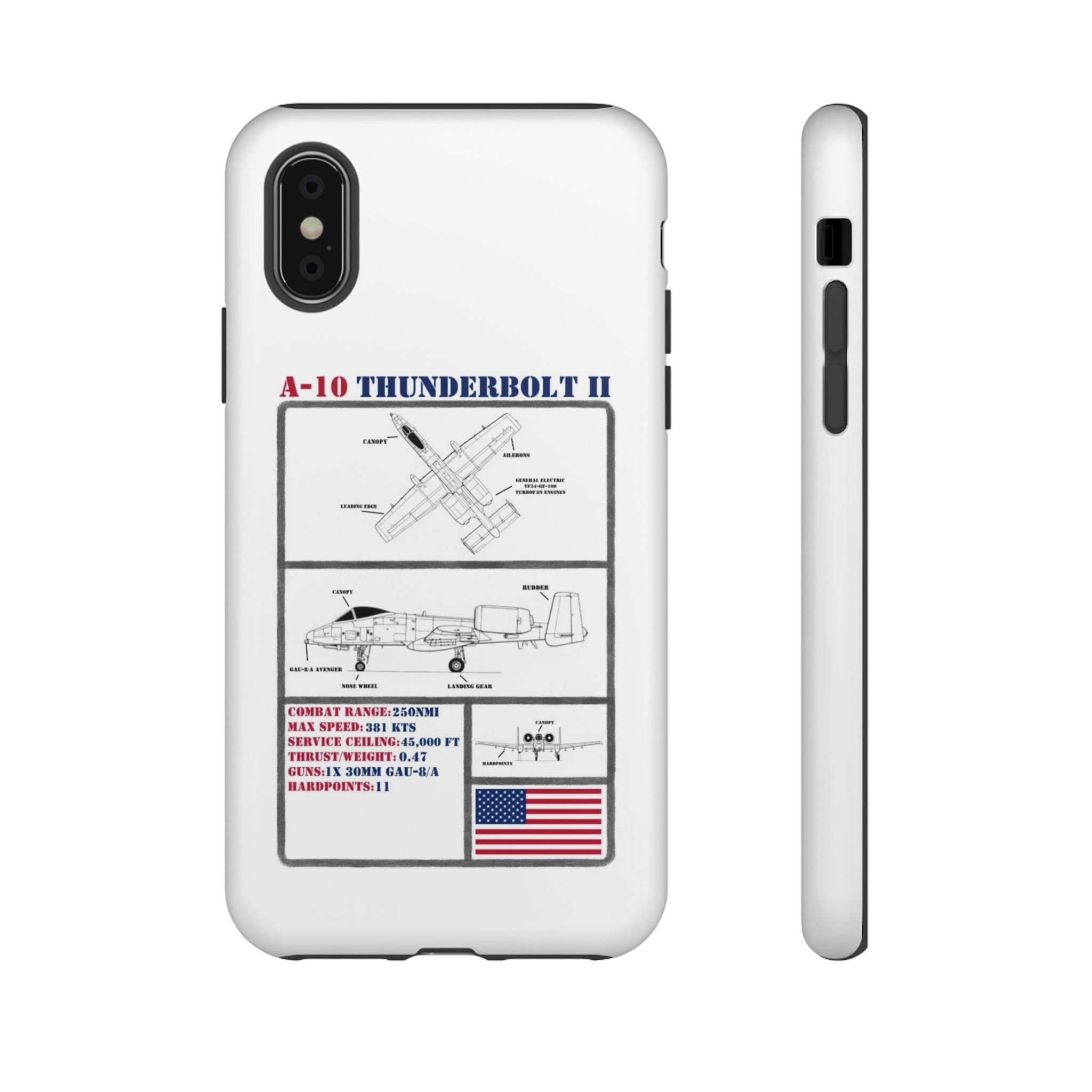 A-10 Thunderbolt Schematic edition phone case (USAF Colour-Way)