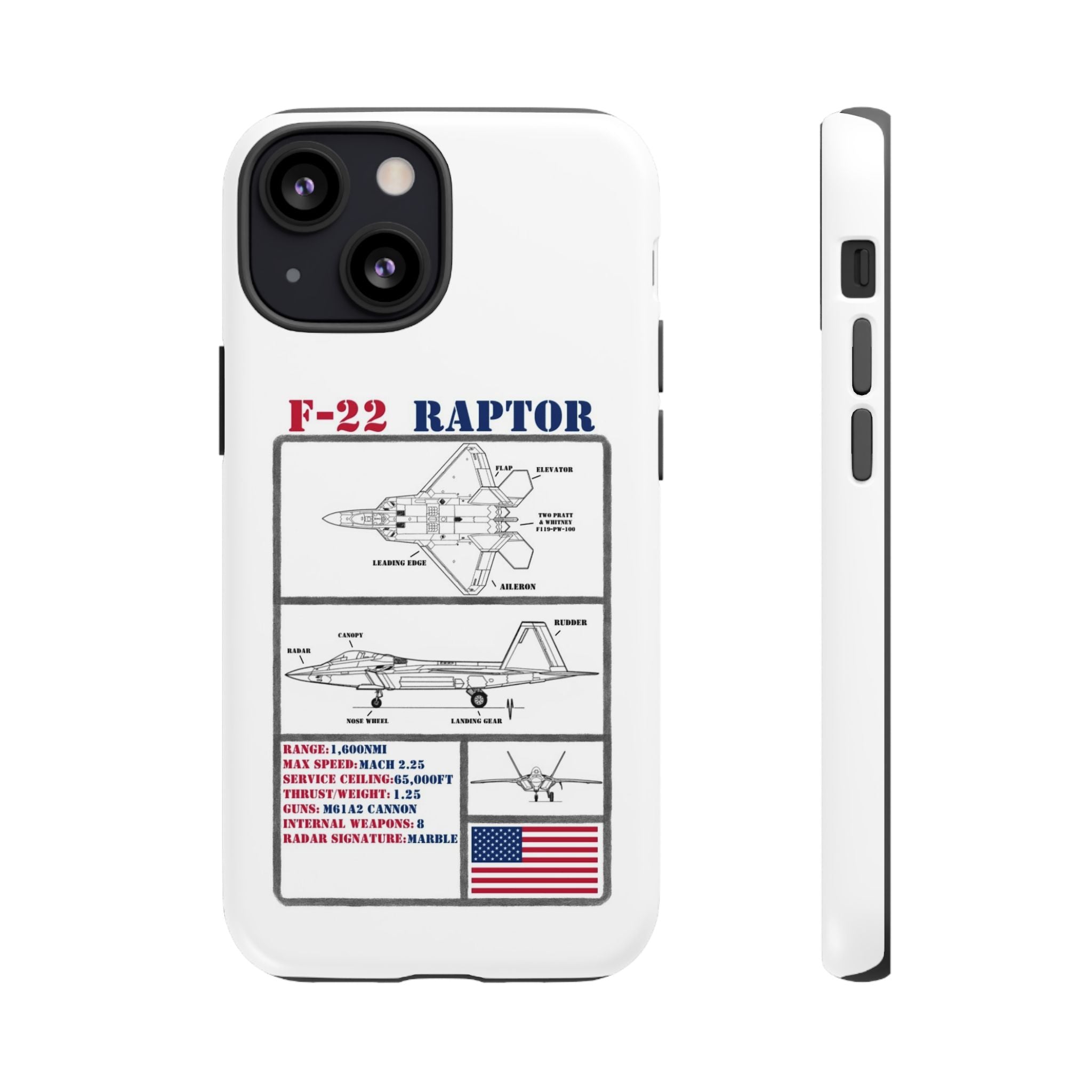 F-22 Raptor Schematic edition phone case (USAF Colour-Way)