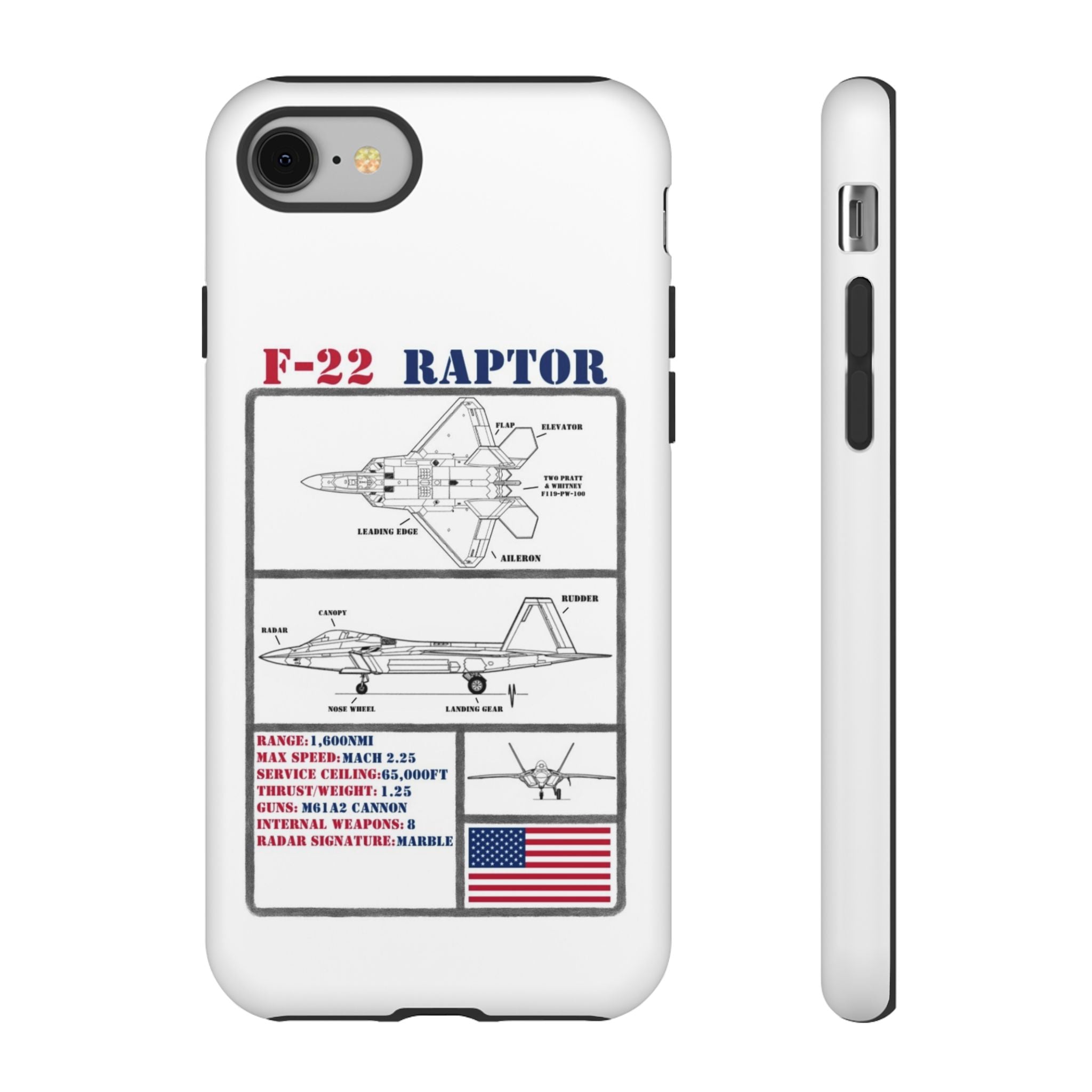 F-22 Raptor Schematic edition phone case (USAF Colour-Way)