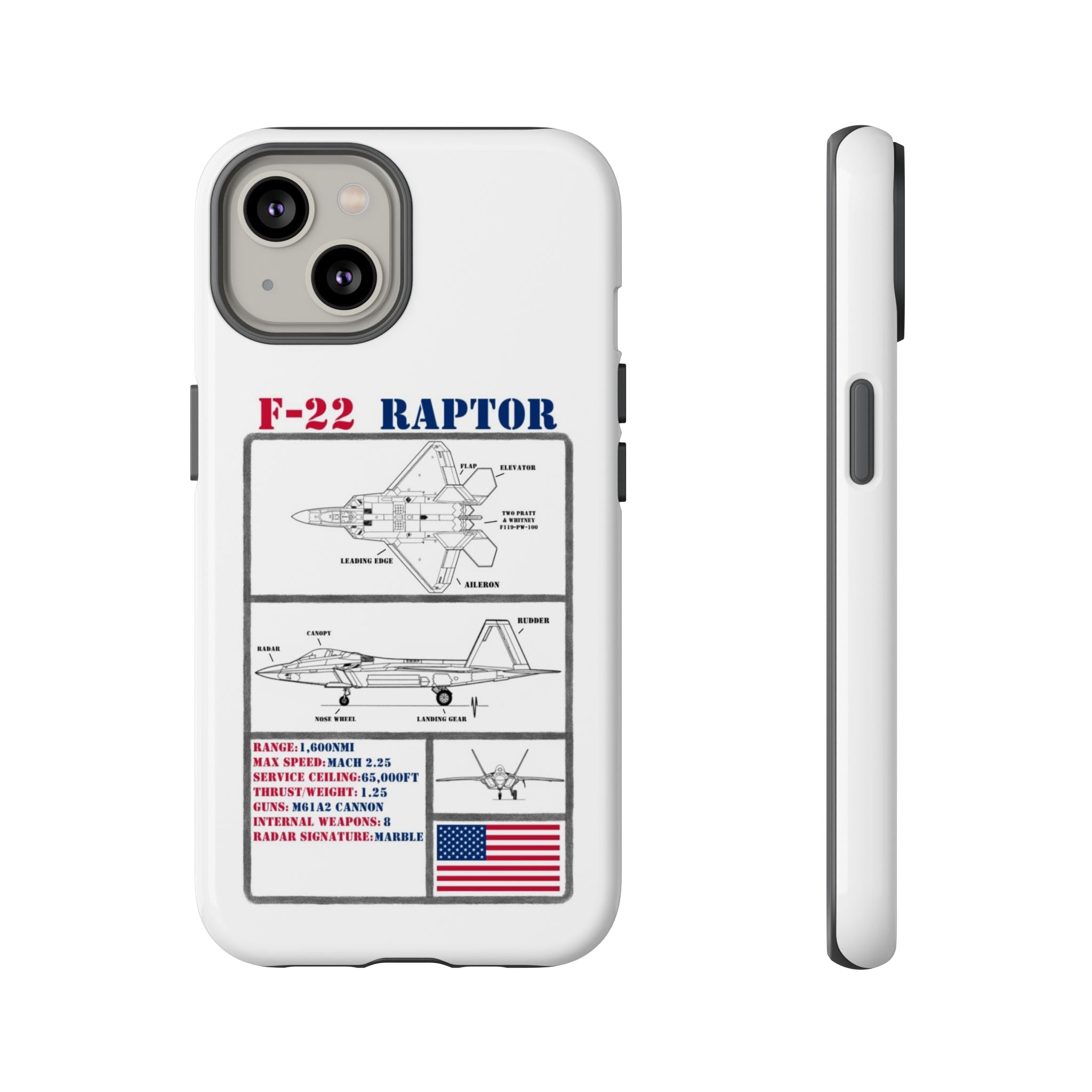 F-22 Raptor Schematic edition phone case (USAF Colour-Way)