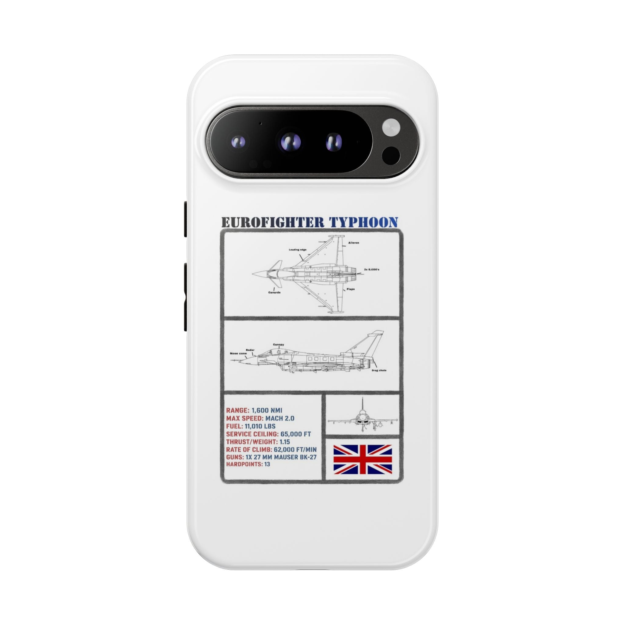 Eurofighter typhoon Schematic edition phone case (RAF Colour-Way)