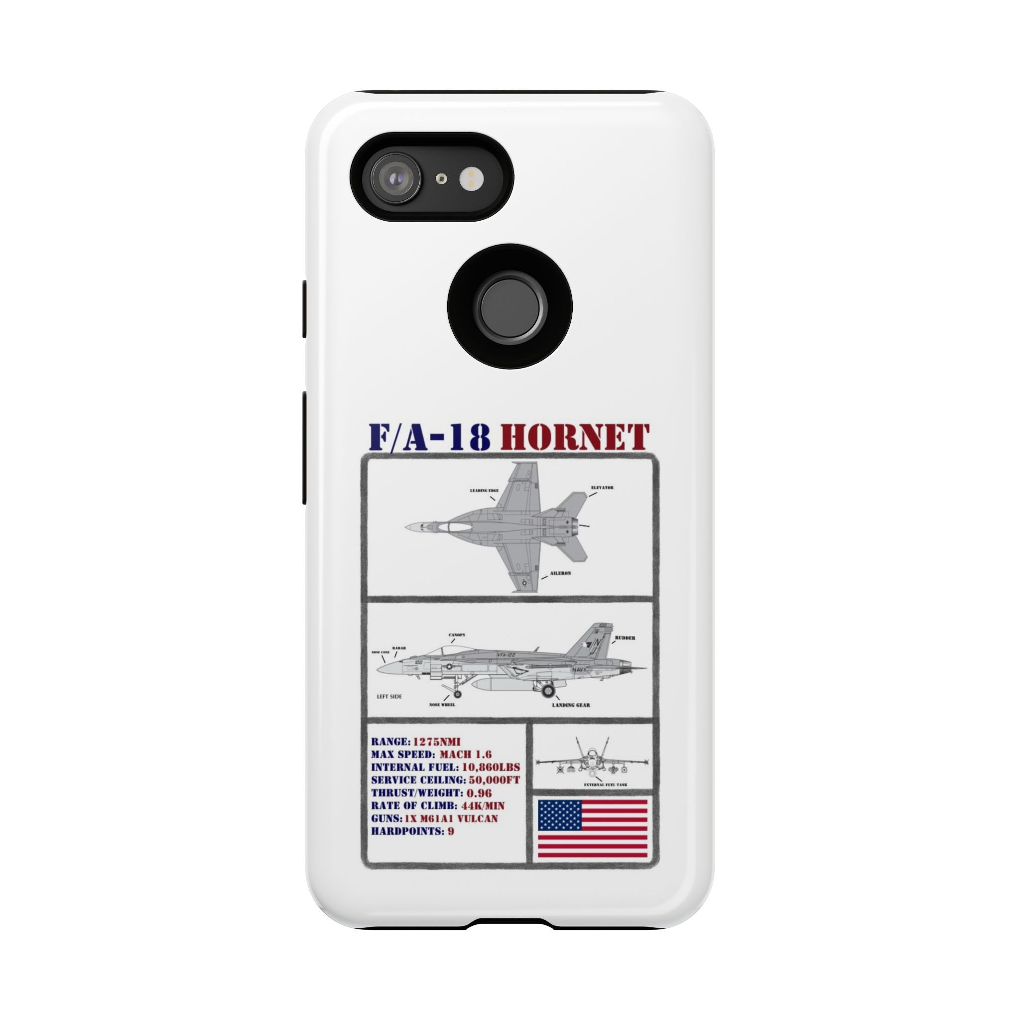 F/A-18 Hornet Schematic edition phone case (USAF Colour-Way)