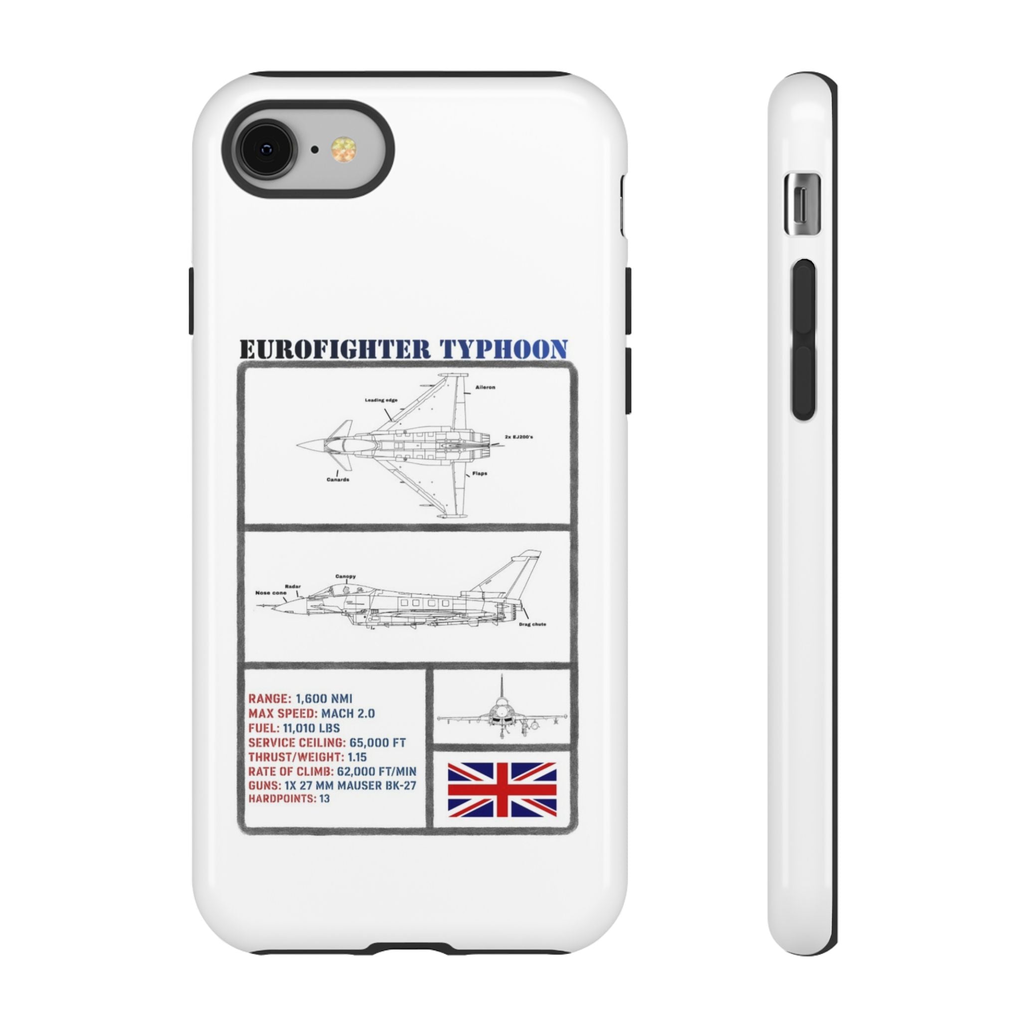 Eurofighter typhoon Schematic edition phone case (RAF Colour-Way)