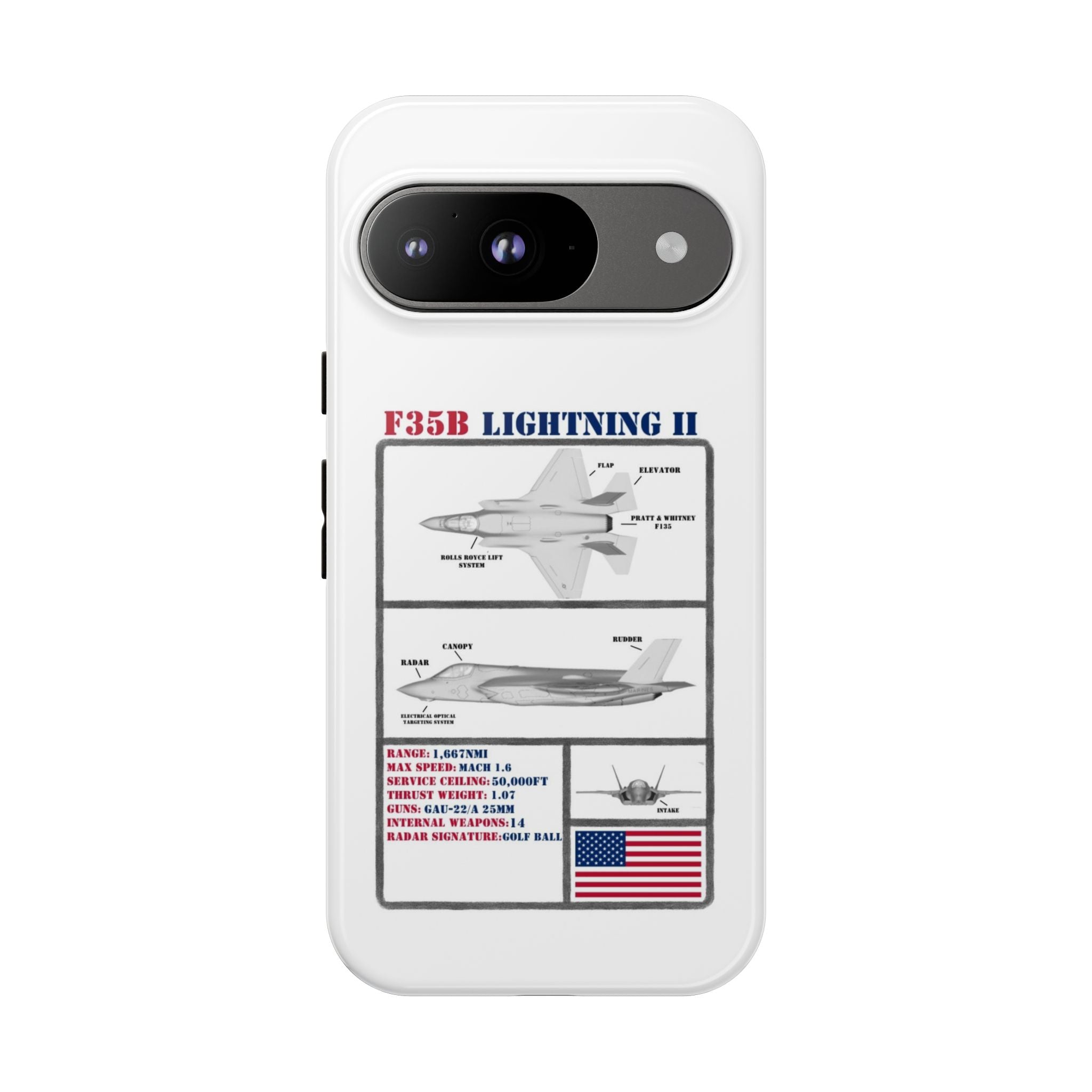 F-35 Lightning II Schematic edition phone case (USAF Colour-Way)