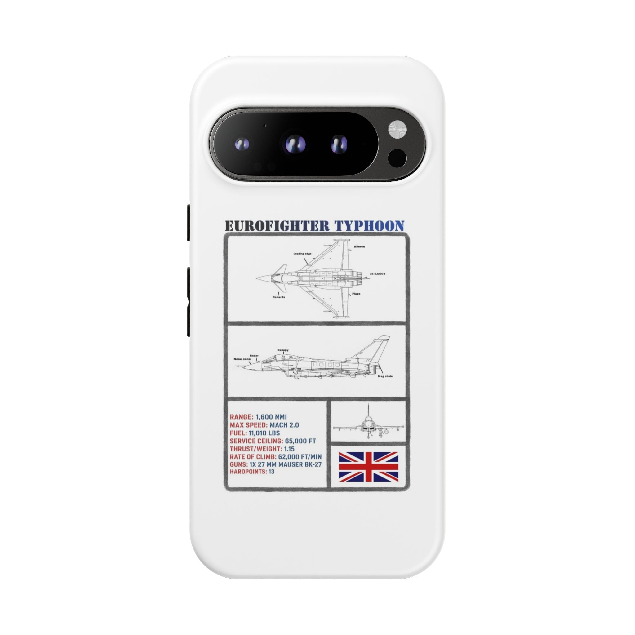 Eurofighter typhoon Schematic edition phone case (RAF Colour-Way)